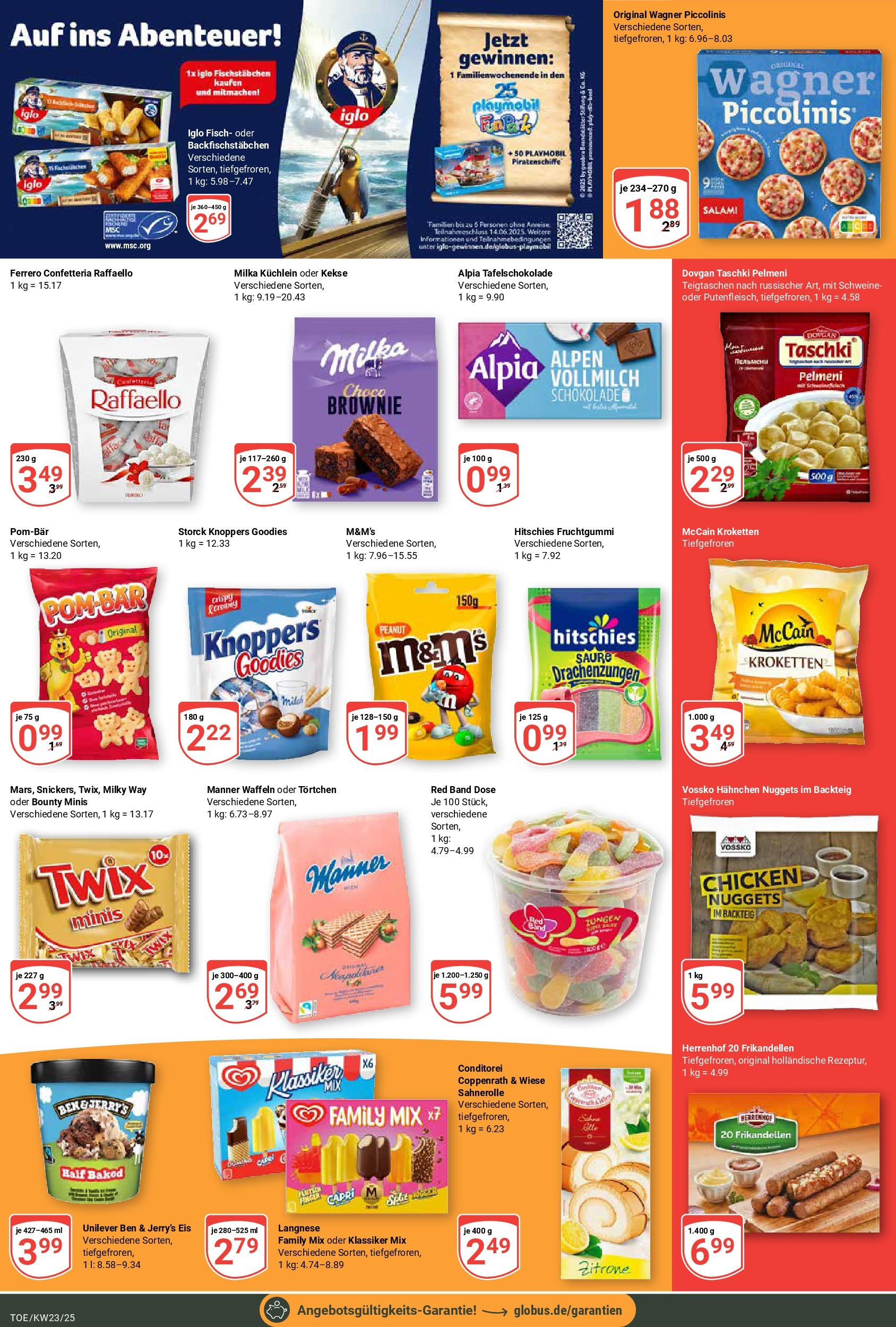 Globus prospekt Tönisvorst	 (ab 01.06.2025) » Angebote online | Seite: 5 | Produkte: Iglo, Milka, Fischstabchen, Pizza