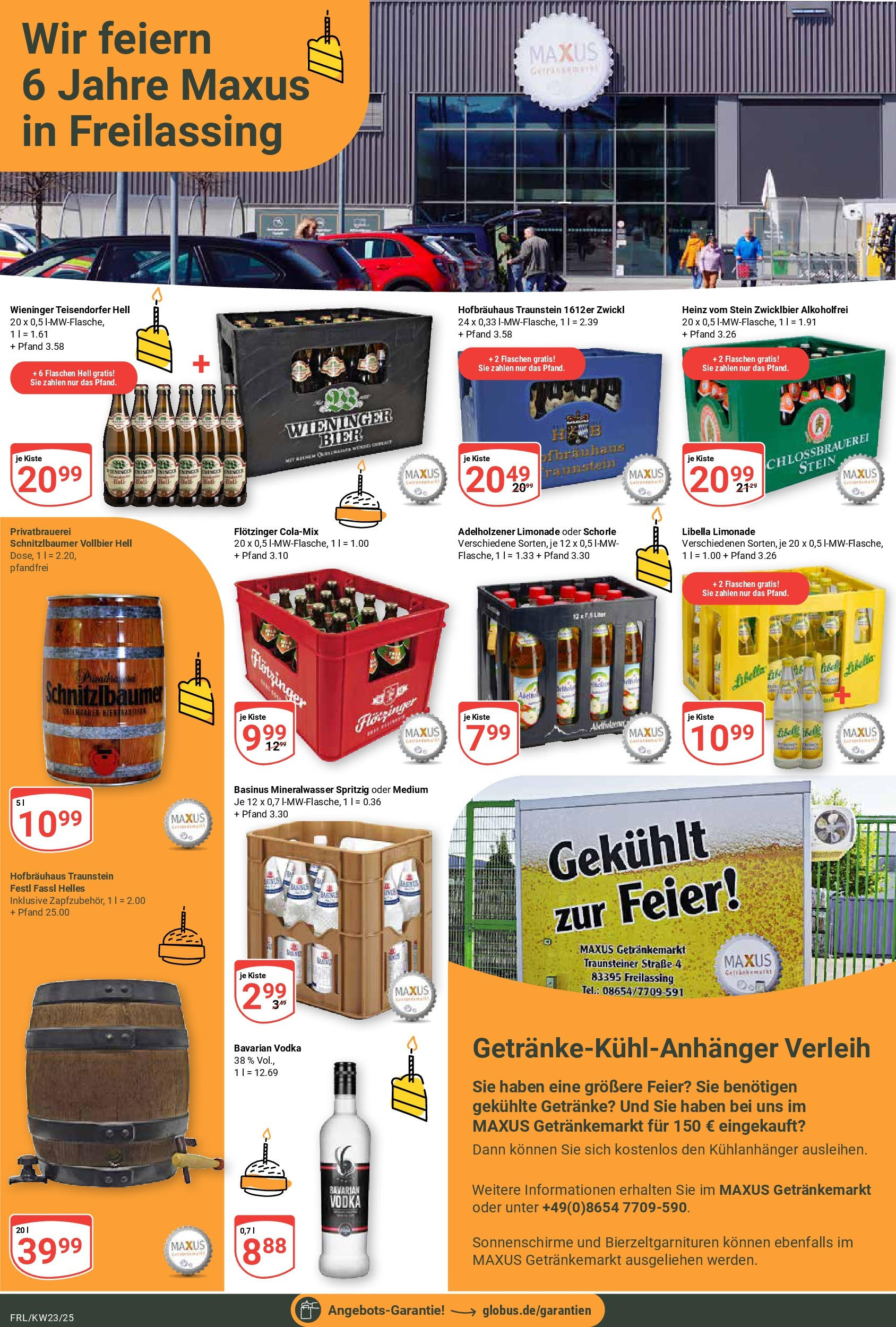 Globus prospekt Freilassing	 (ab 01.06.2025) » Angebote online | Seite: 14 | Produkte: Bier, Adelholzener, Mineralwasser, Vodka