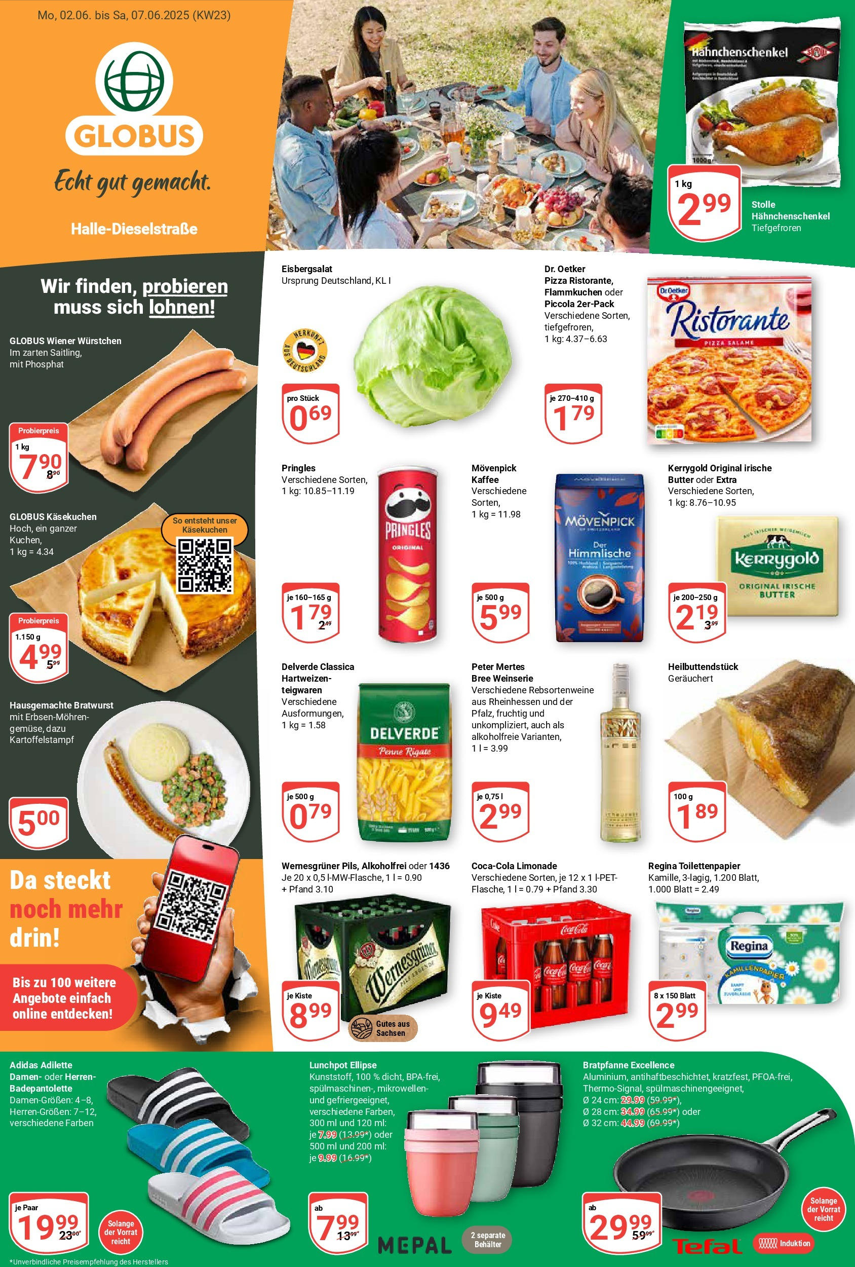 Globus prospekt Halle (saale)	 (ab 01.06.2025) » Angebote online | Seite: 7 | Produkte: Hahnchenschenkel, Kaffee, Eisbergsalat, Chips