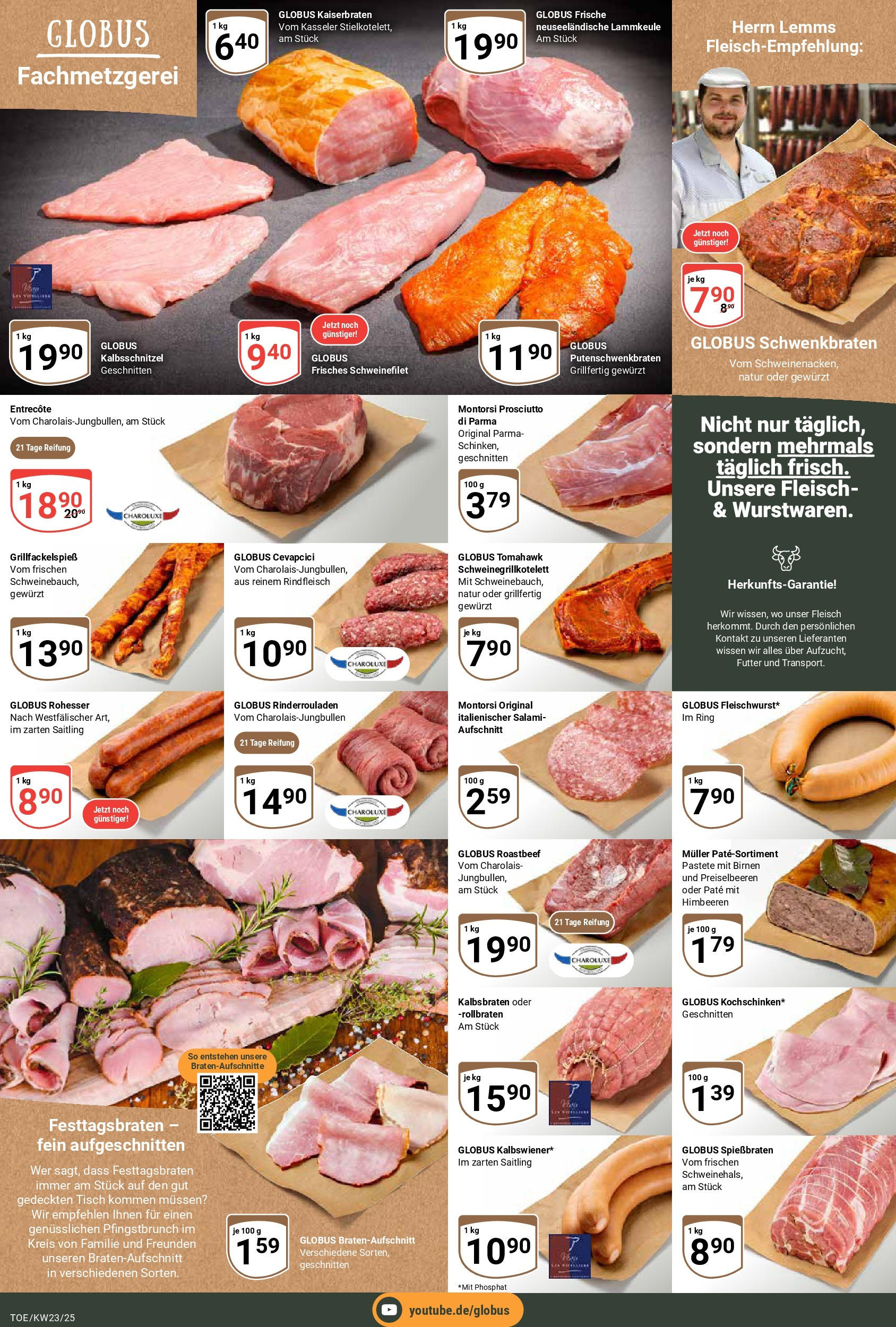 Globus prospekt Tönisvorst	 (ab 01.06.2025) » Angebote online | Seite: 10 | Produkte: Rinderrouladen, Tisch, Roastbeef, Salami