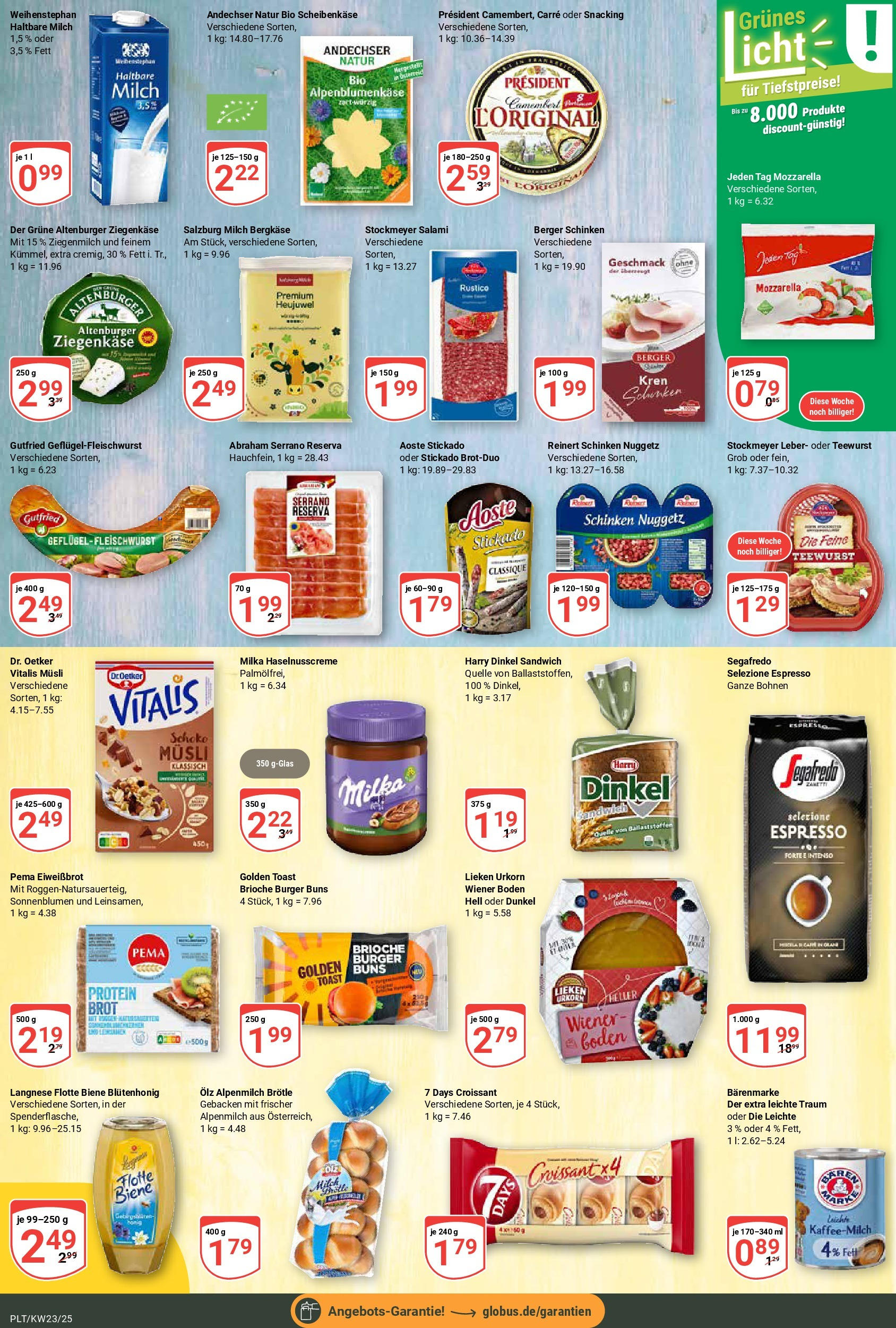 Globus prospekt Plattling	 (ab 01.06.2025) » Angebote online | Seite: 9 | Produkte: Langnese, Ziegenkäse, Burger, Croissant