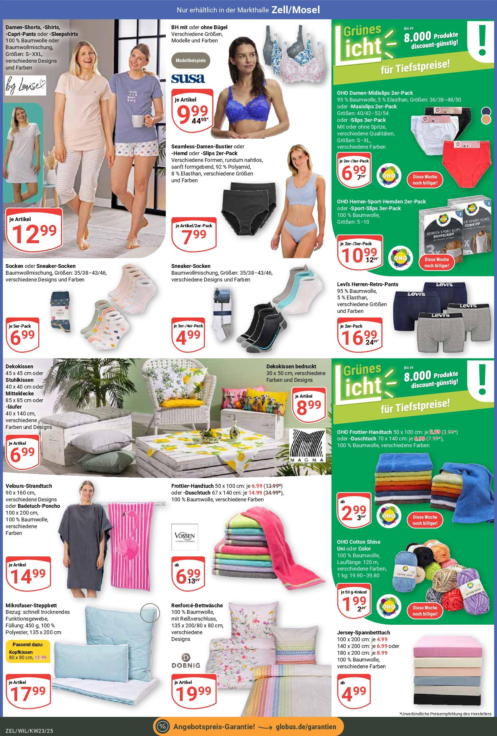 Globus prospekt Zell/mosel	 (ab 01.06.2025) » Angebote online | Seite: 22 | Produkte: Kopfkissen, Hemd, BH, Socken