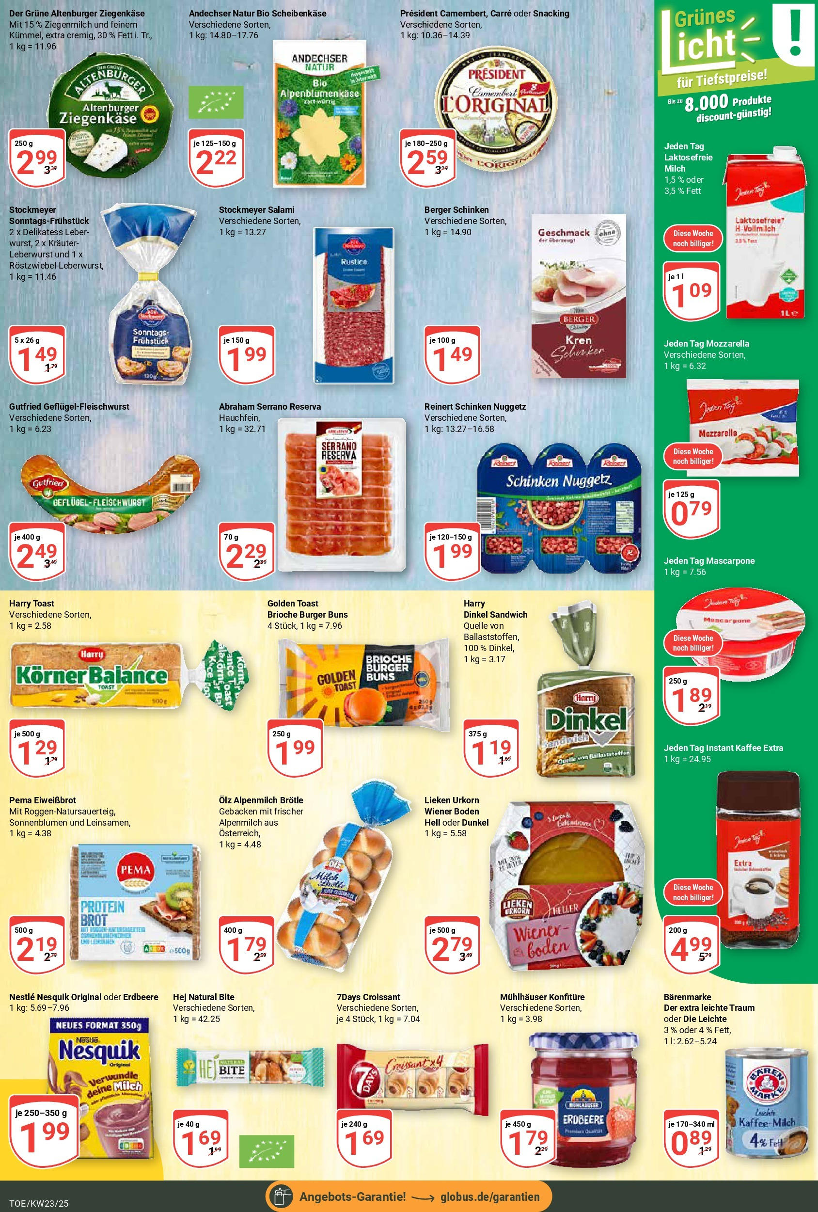 Globus prospekt Tönisvorst	 (ab 01.06.2025) » Angebote online | Seite: 13 | Produkte: Nesquik, Mozzarella, Croissant, Brot