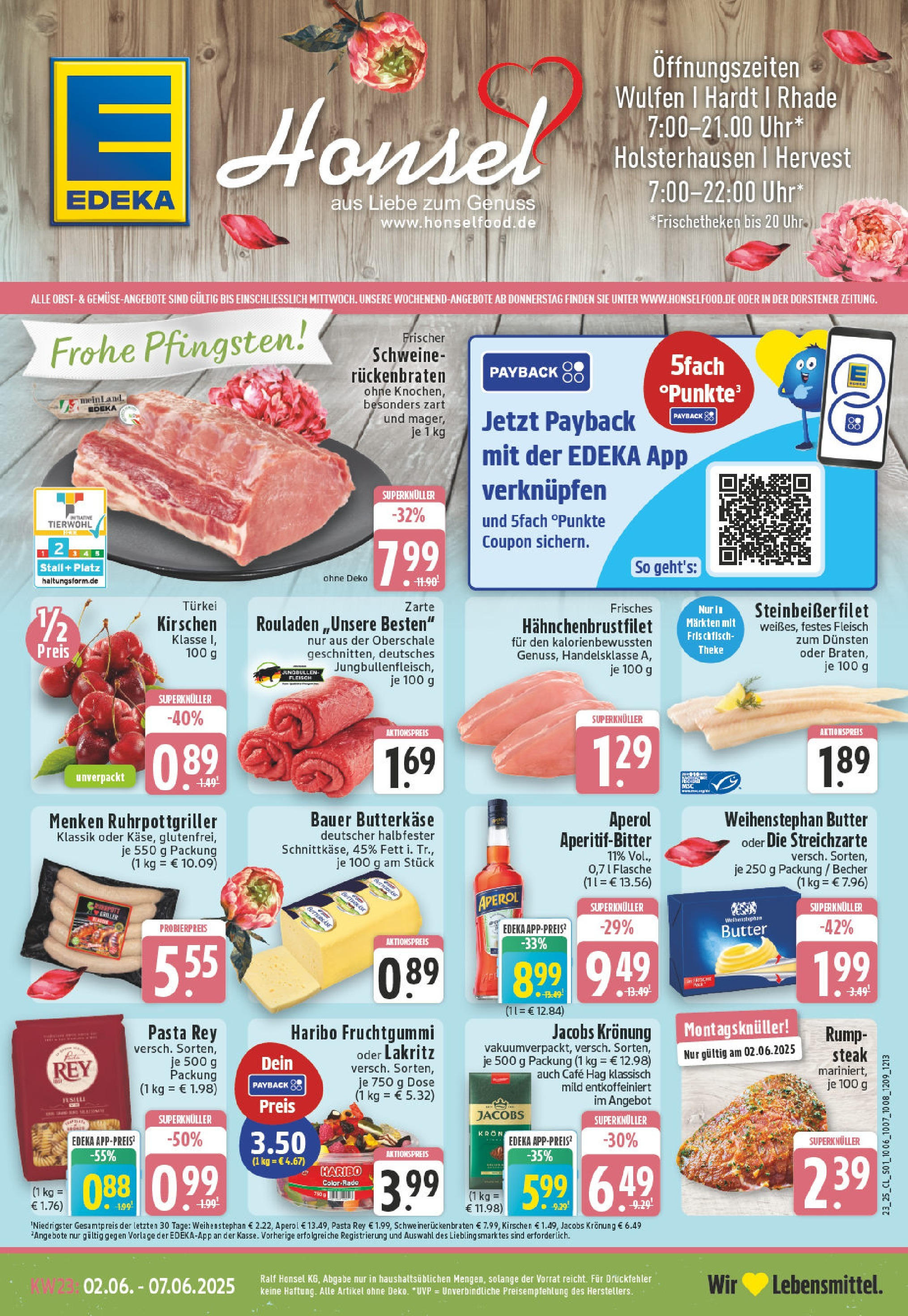 Edeka prospekt Dorsten	 (ab 01.06.2025) » Angebote Online | Seite: 1 | Produkte: Obst, Pasta, Aperol, Uhr