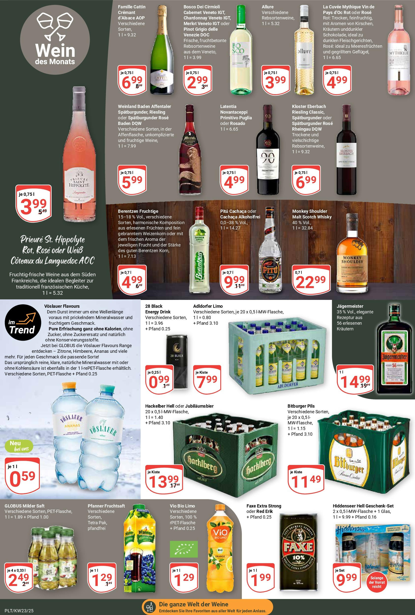 Globus prospekt Plattling	 (ab 01.06.2025) » Angebote online | Seite: 13 | Produkte: Whisky, Bitburger, Ananas, Fruchtsaft