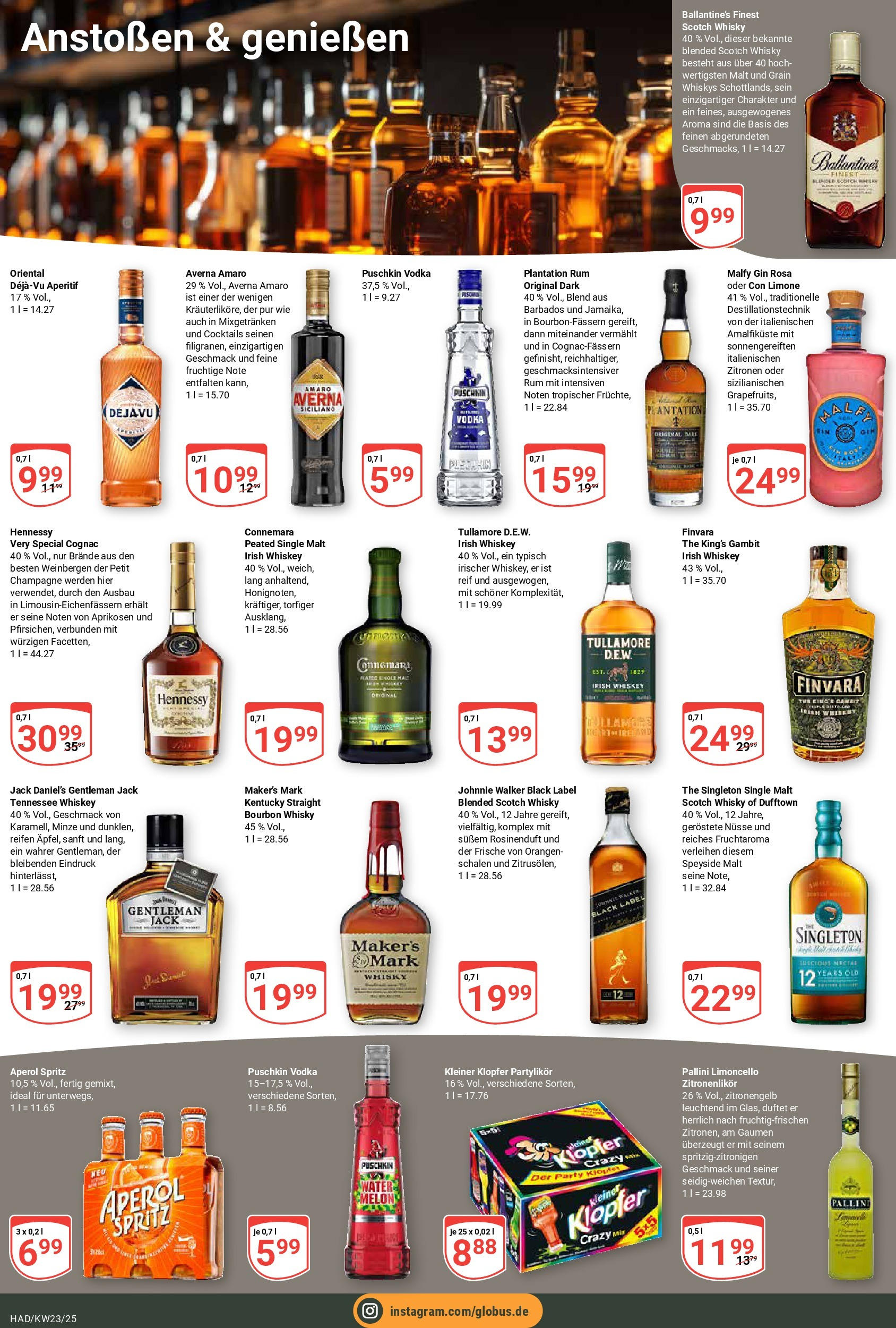 Globus prospekt Halle (saale)	 (ab 01.06.2025) » Angebote online | Seite: 15 | Produkte: Whisky, Orangen, Gin, Zitronen