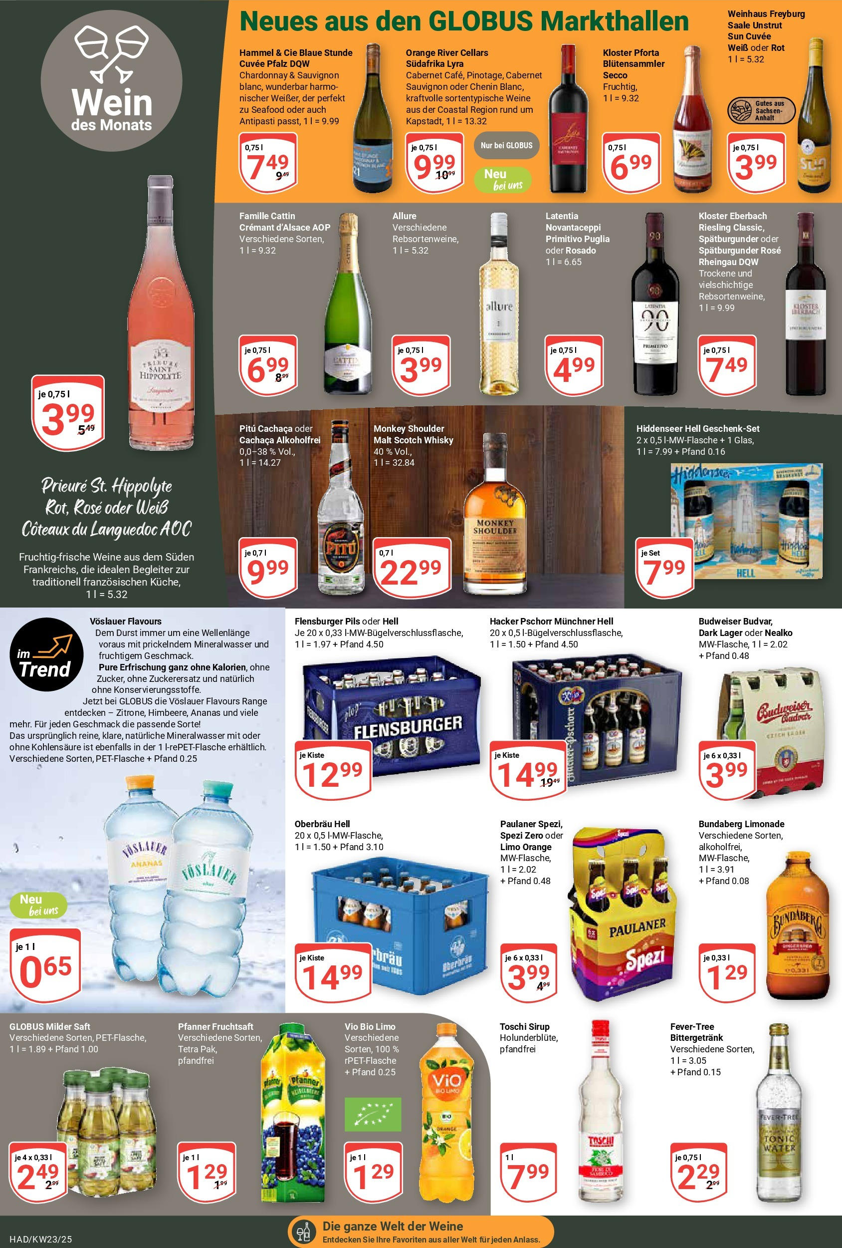 Globus prospekt Halle (saale)	 (ab 01.06.2025) » Angebote online | Seite: 16 | Produkte: Limonade, Mineralwasser, Wein, Fruchtsaft