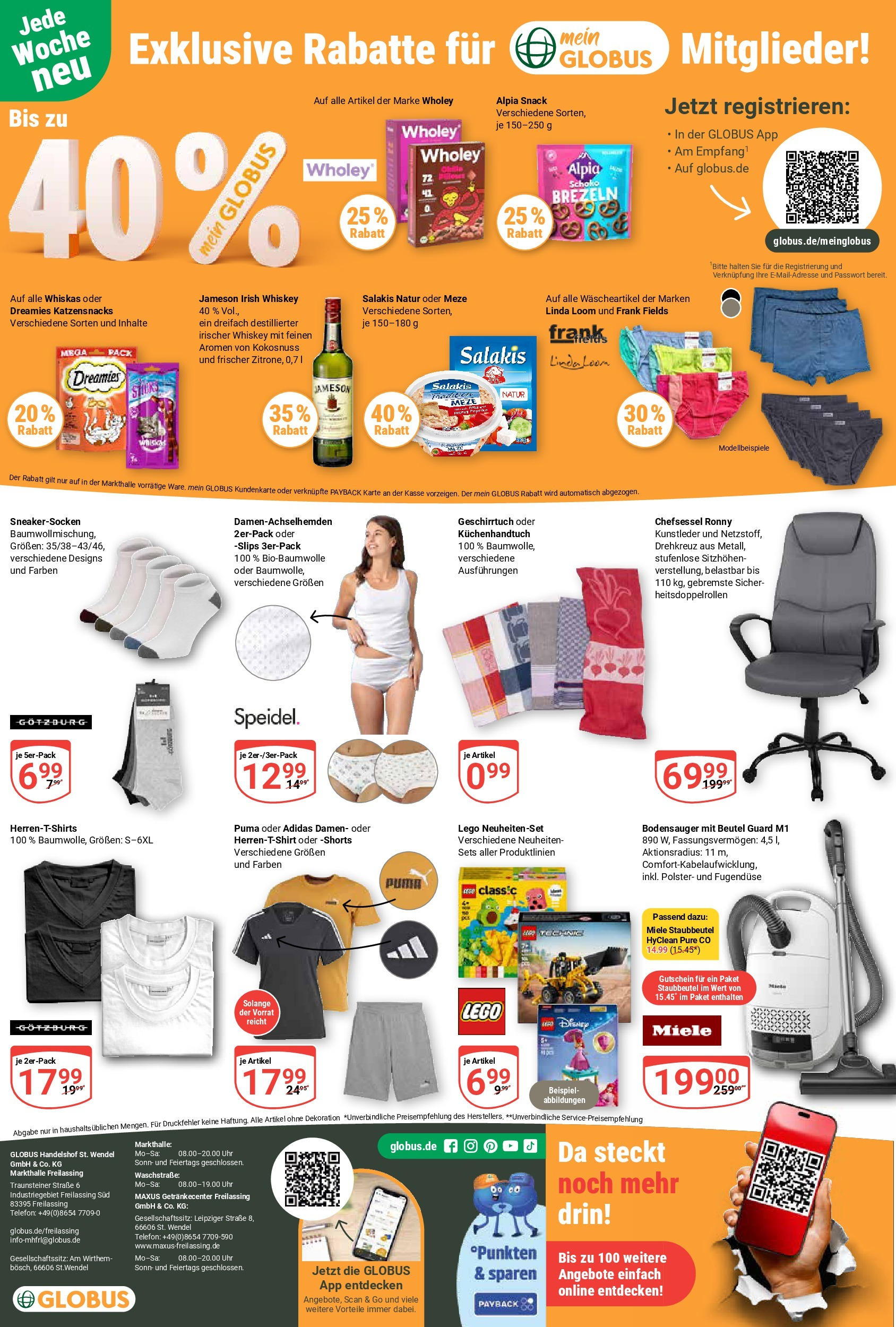 Globus prospekt Freilassing	 (ab 01.06.2025) » Angebote online | Seite: 24 | Produkte: Miele, T-Shirt, Chefsessel, Uhr