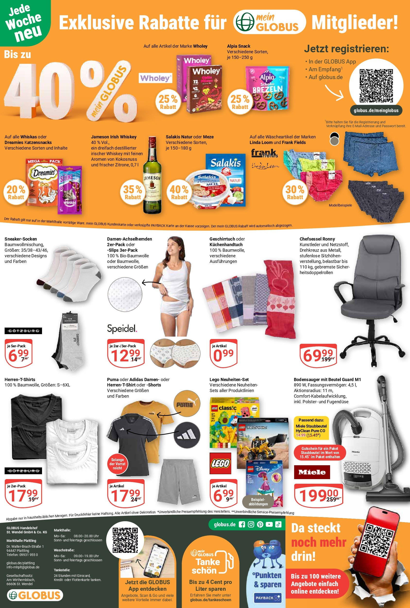 Globus prospekt Plattling	 (ab 01.06.2025) » Angebote online | Seite: 24 | Produkte: Miele, Chefsessel, Salakis, Whiskey