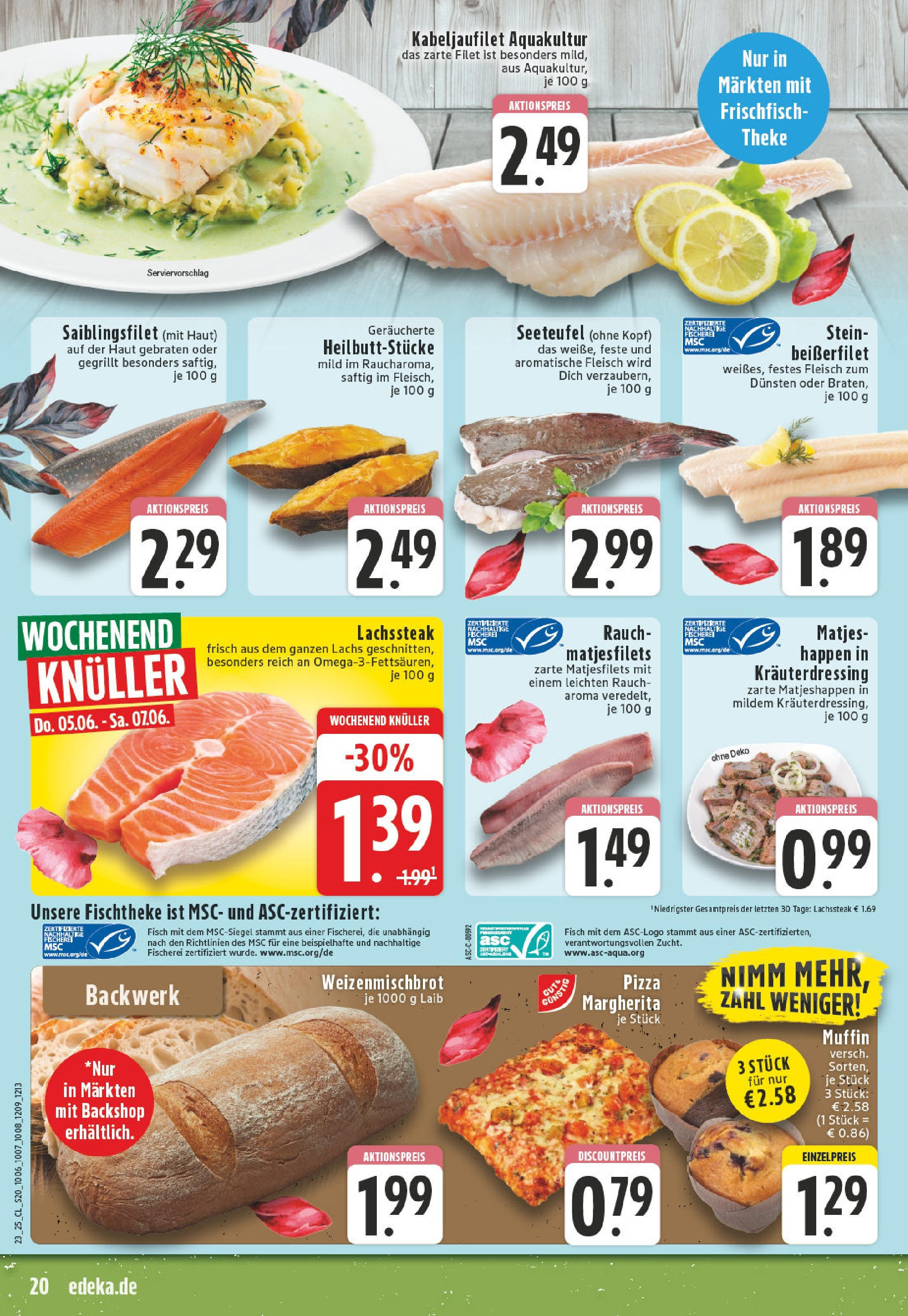 Edeka prospekt Dorsten	 (ab 01.06.2025) » Angebote Online | Seite: 20 | Produkte: Theke, Fisch, Pizza, Fleisch