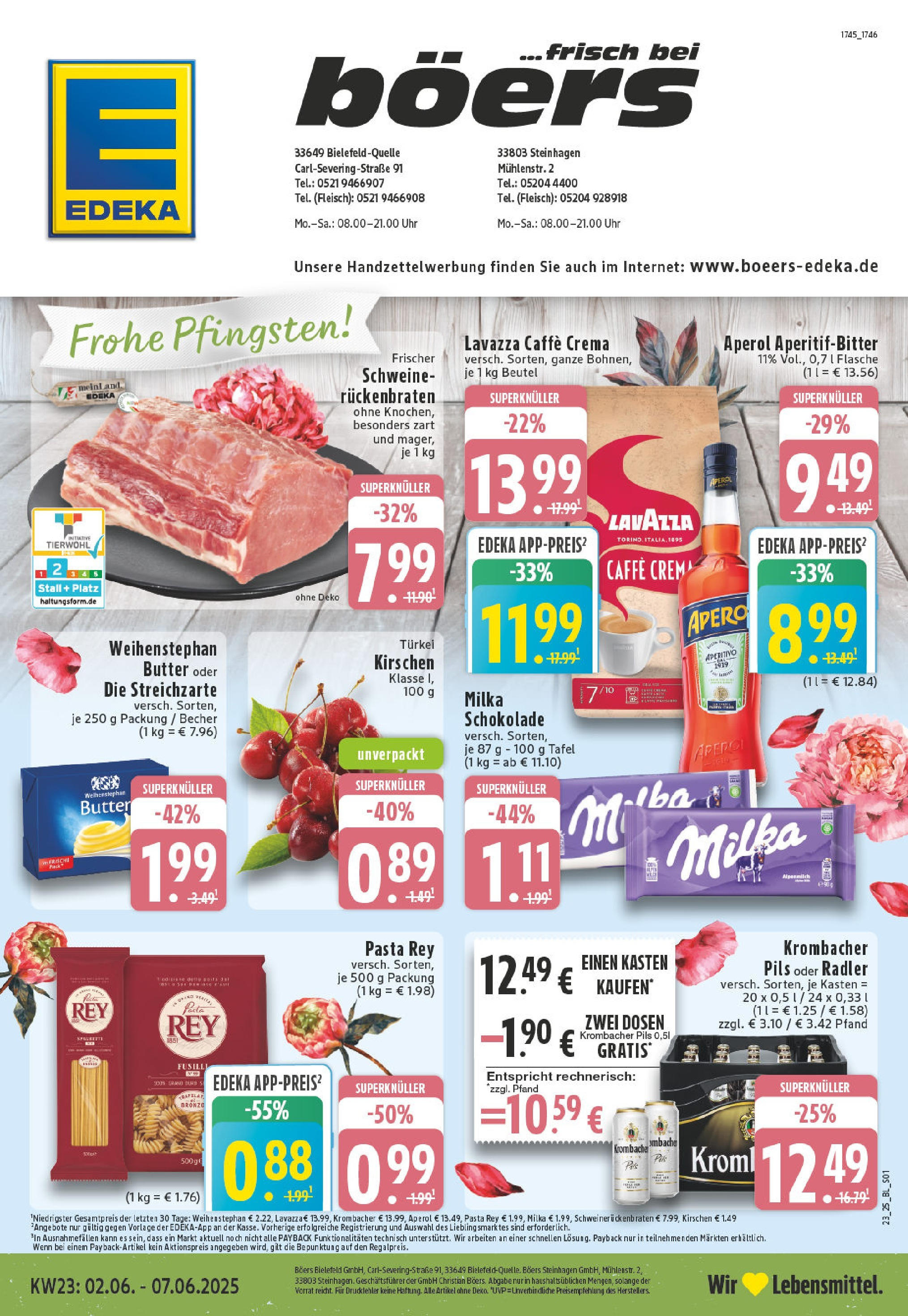 Edeka prospekt Bielefeld	 (ab 01.06.2025) » Angebote Online | Seite: 1 | Produkte: Weihenstephan butter, Radler, Aperol, Fleisch