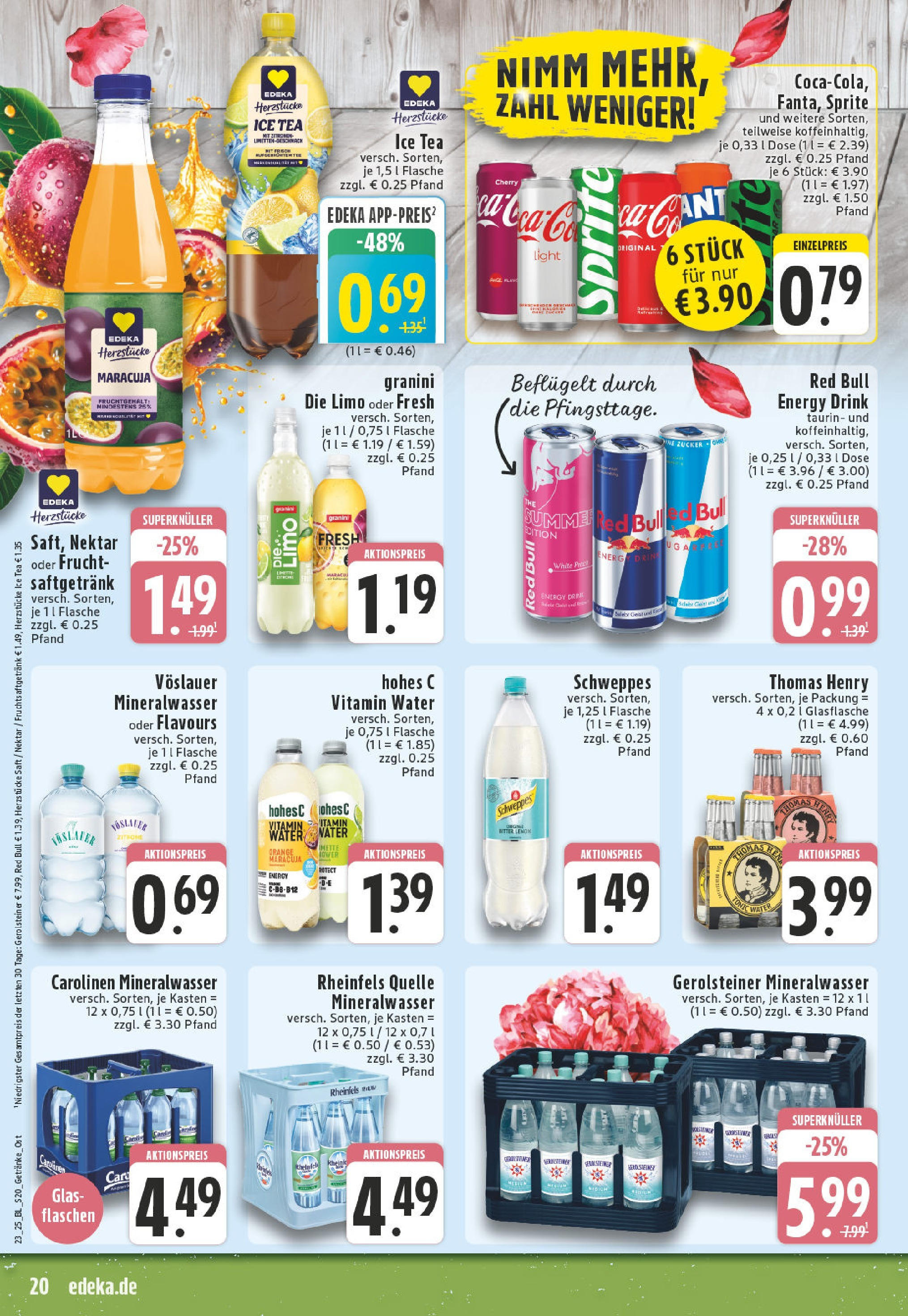 Edeka prospekt Bielefeld	 (ab 01.06.2025) » Angebote Online | Seite: 20 | Produkte: Red bull, Sprite, Energy, Saft