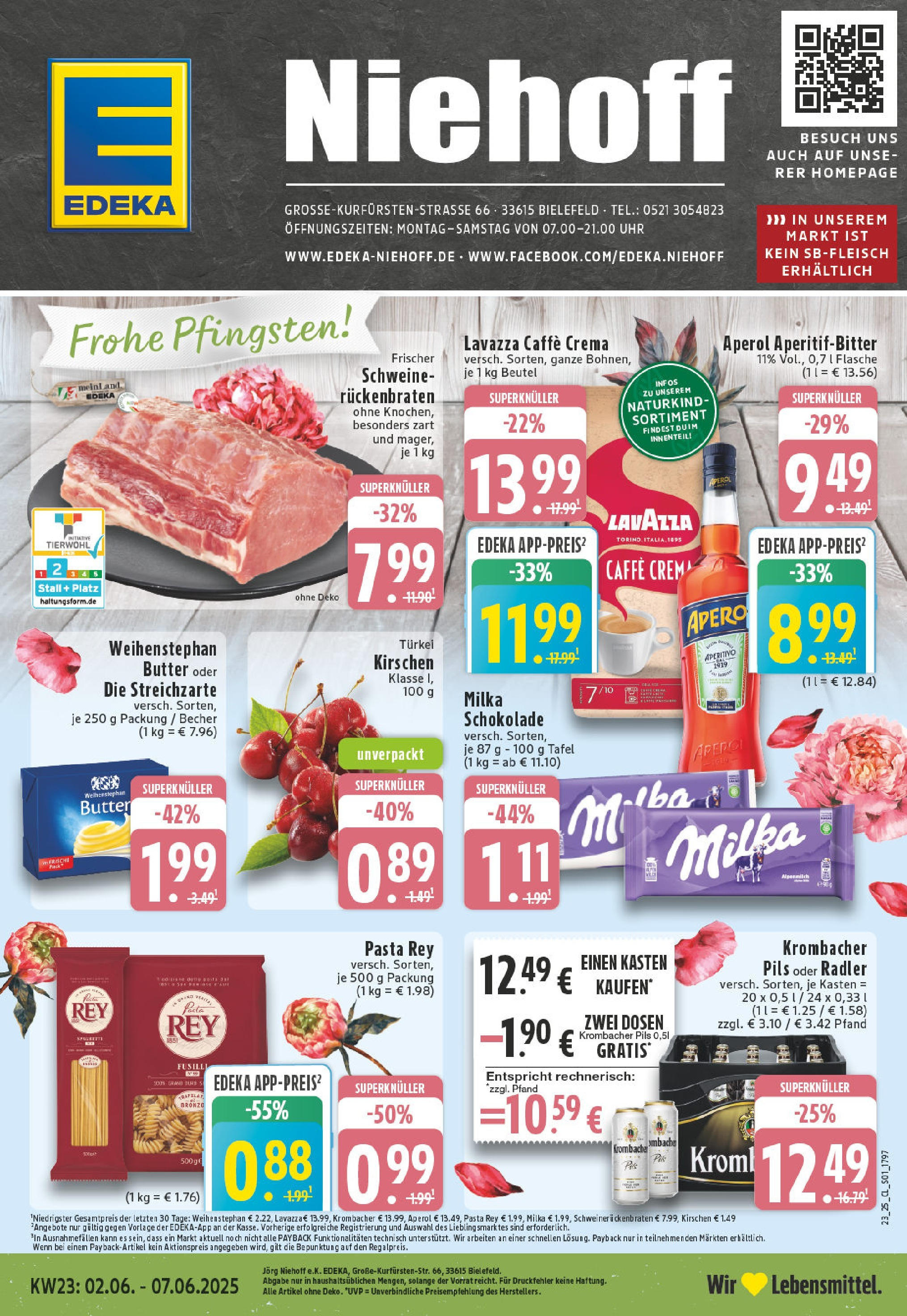 Edeka prospekt Bielefeld	 (ab 01.06.2025) » Angebote Online | Seite: 1 | Produkte: Butter, Weihenstephan butter, Radler, Krombacher