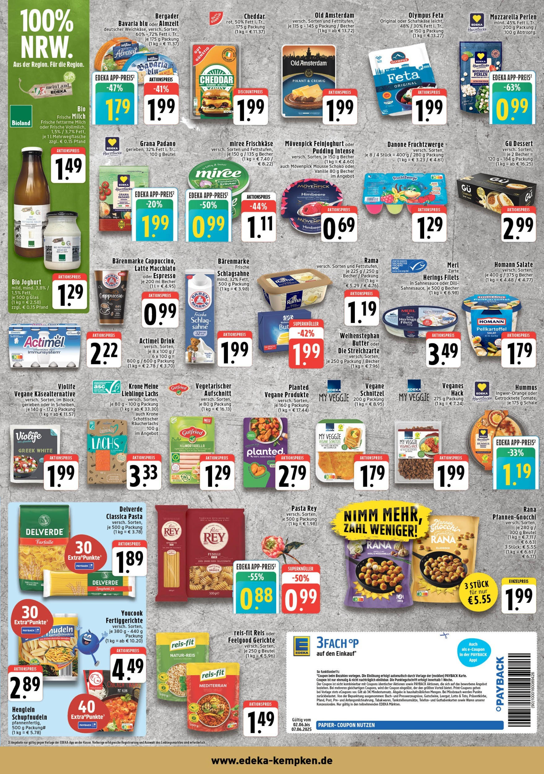 Edeka prospekt Krefeld - Hüls	 (ab 01.06.2025) » Angebote Online | Seite: 5 | Produkte: Actimel, Feta, Himbeere, Salat