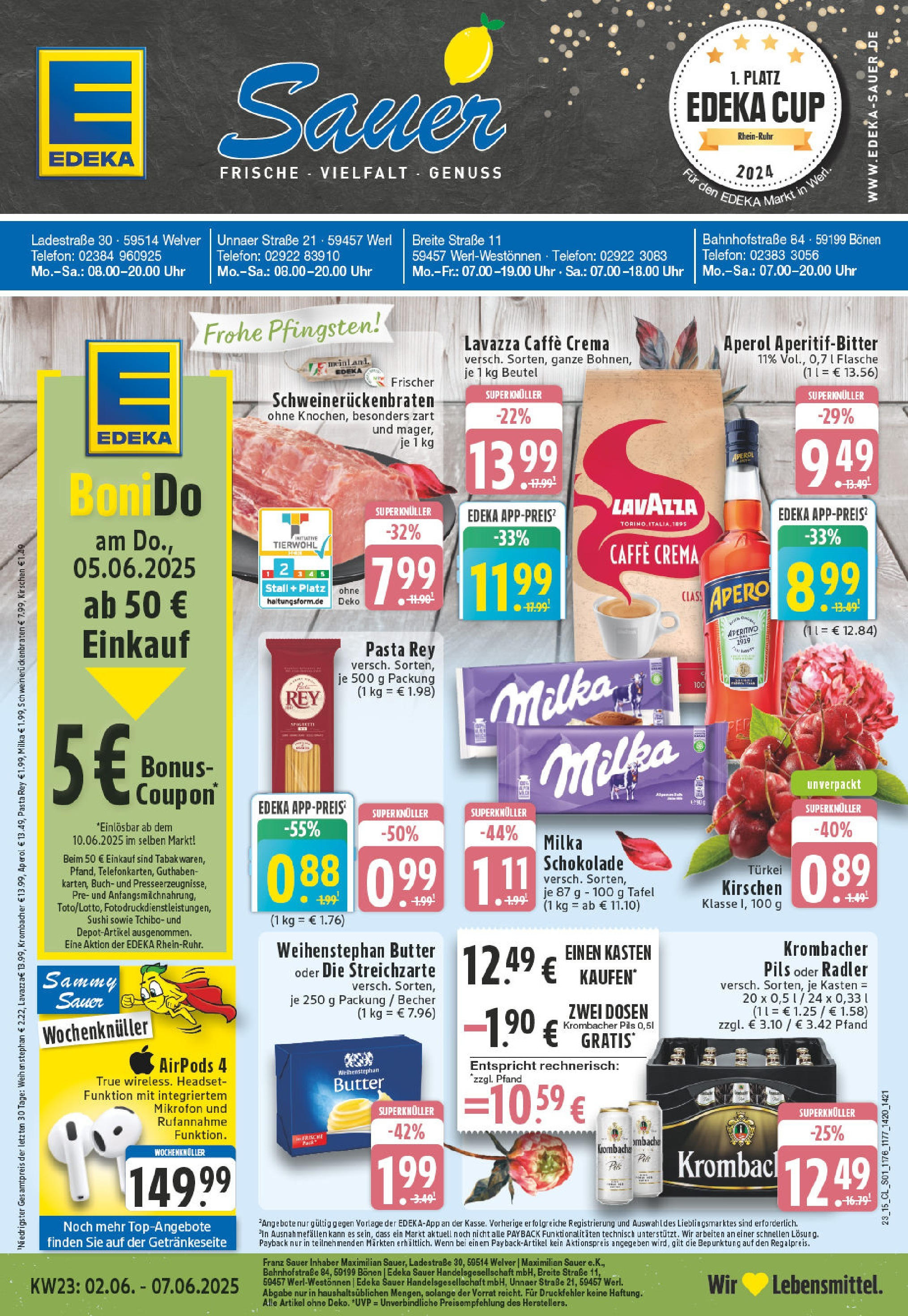 EDEKA Prospekt ab 01.06.2025 - Prospekt Werl Online Vorschau von dem Prospekt des Geschäftes Edeka, gültig ab dem 01.06.2025