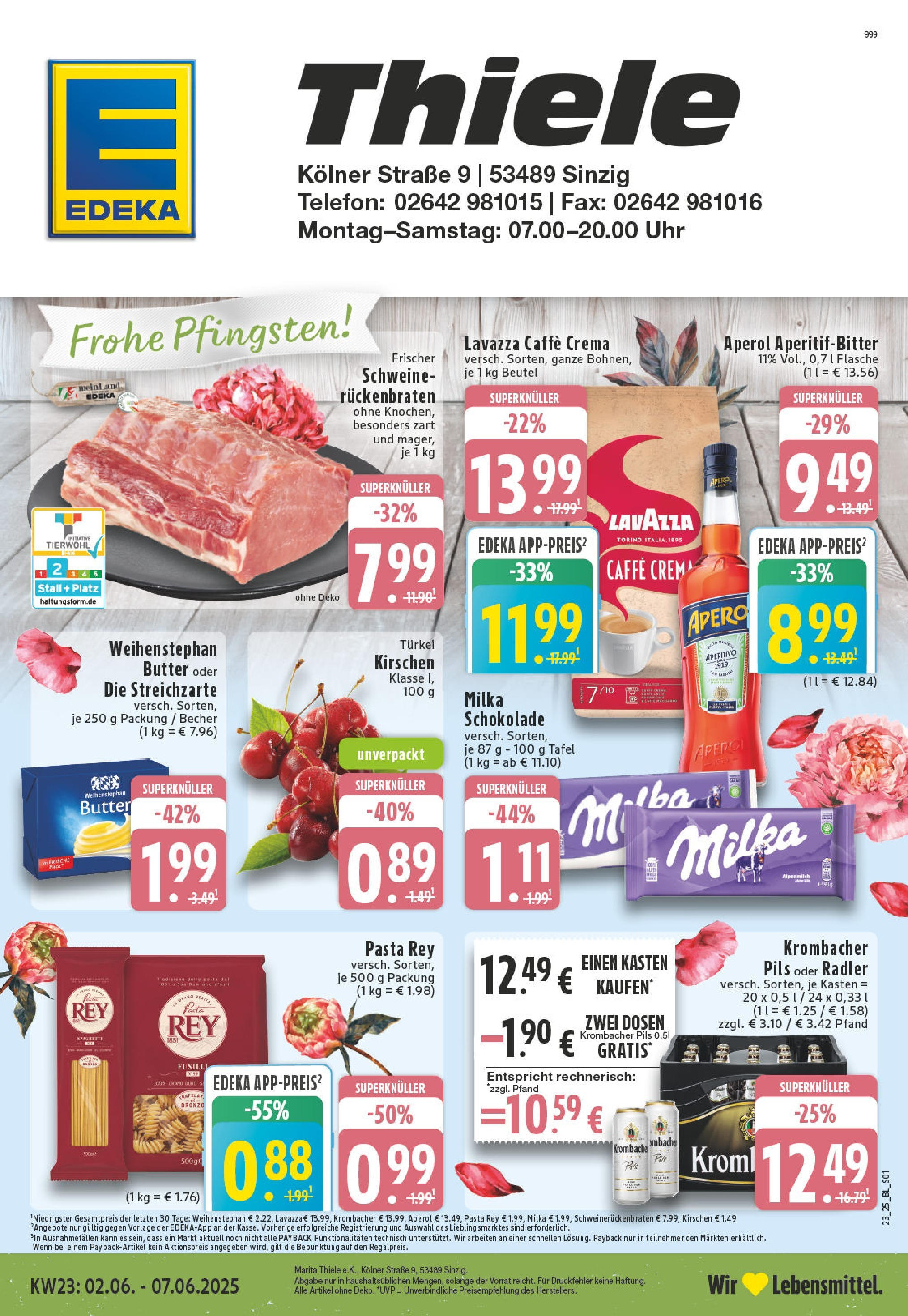 EDEKA Prospekt ab 01.06.2025 - Prospekt Sinzig-Rhein Online Vorschau von dem Prospekt des Geschäftes Edeka, gültig ab dem 01.06.2025