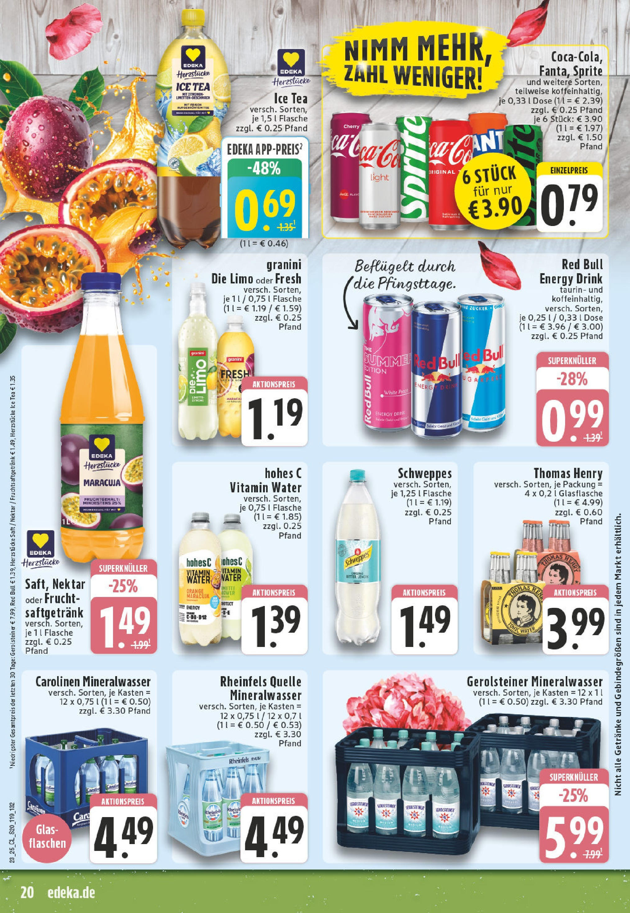 Edeka prospekt Geseke	 (ab 01.06.2025) » Angebote Online | Seite: 20 | Produkte: Sprite, Limonade, Schweppes, Granini die limo