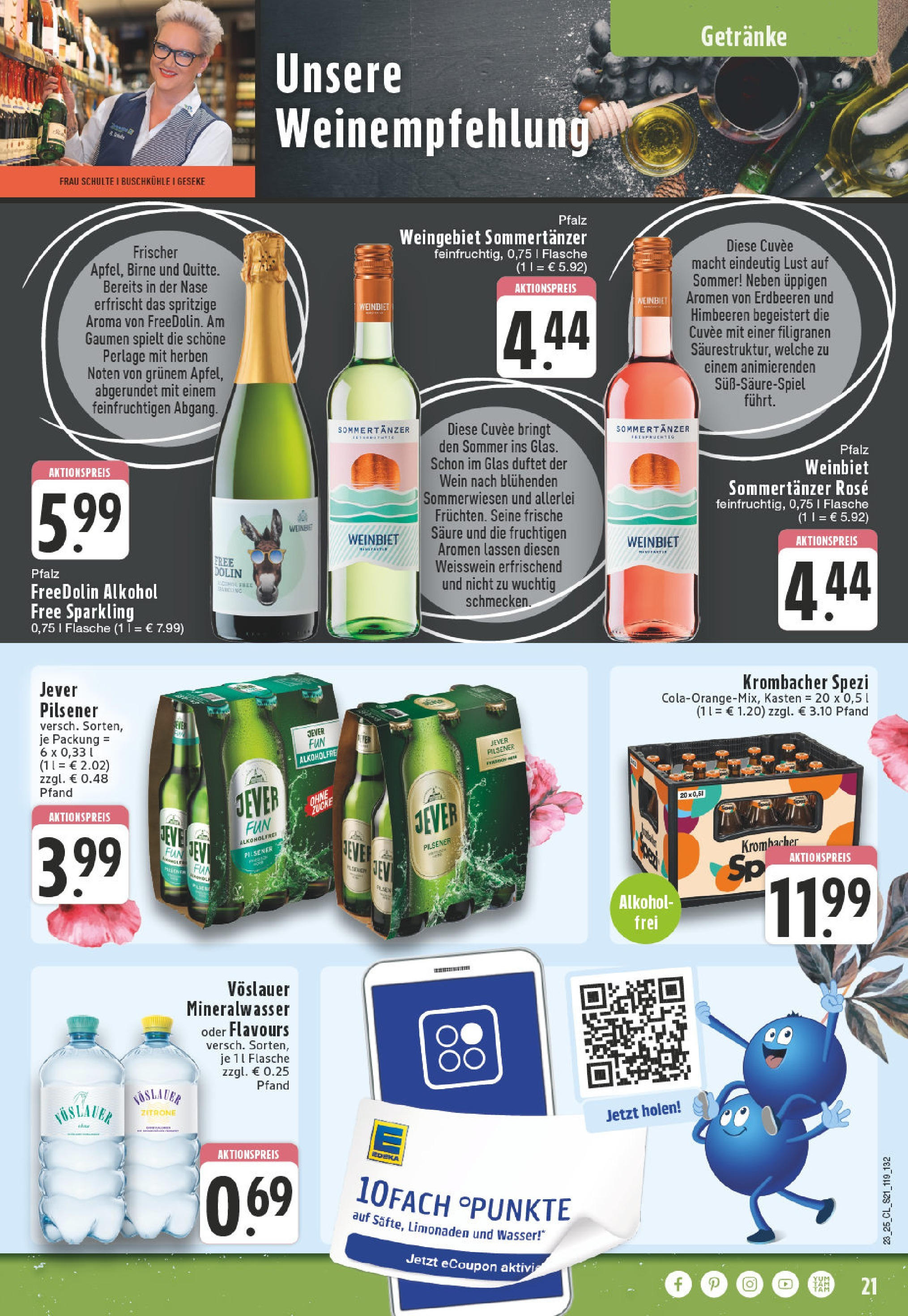 Edeka prospekt Geseke	 (ab 01.06.2025) » Angebote Online | Seite: 21 | Produkte: Himbeeren, Krombacher, Birne, Erdbeeren