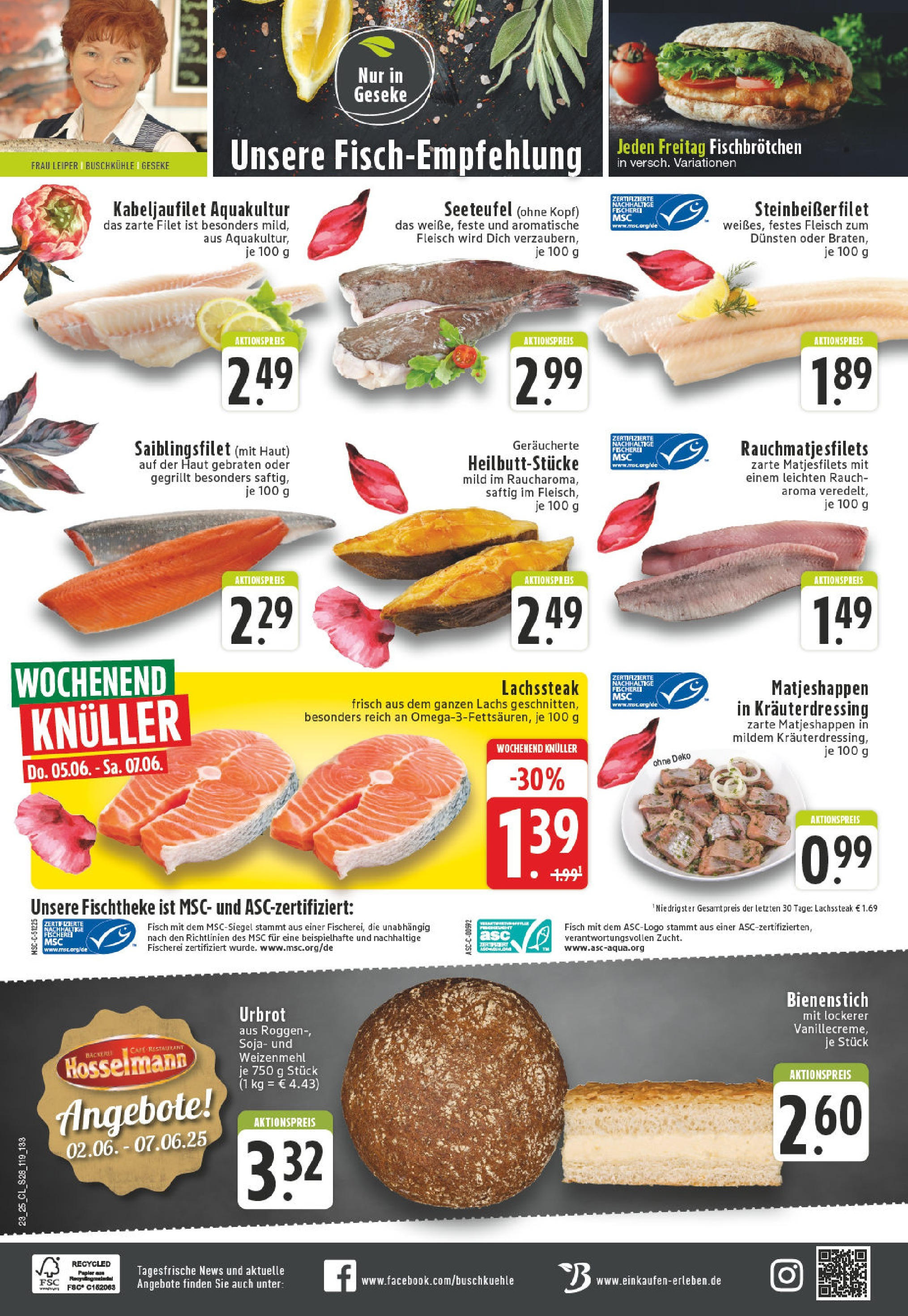 Edeka prospekt Geseke	 (ab 01.06.2025) » Angebote Online | Seite: 28 | Produkte: Fisch, Lachs, Steak, Fleisch