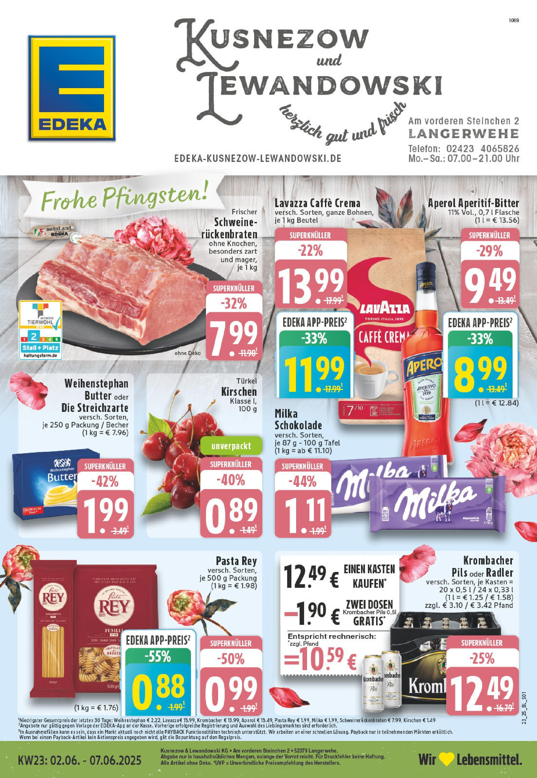 EDEKA Prospekt ab 01.06.2025 - Prospekt Langerwehe Online Vorschau von dem Prospekt des Geschäftes Edeka, gültig ab dem 01.06.2025