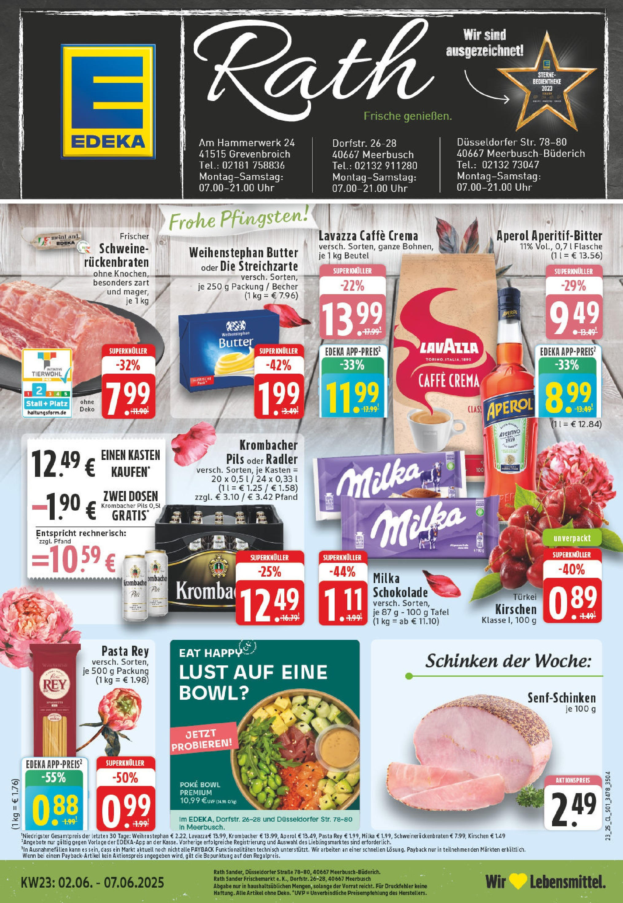 EDEKA Prospekt ab 01.06.2025 - Prospekt Meerbusch-Büderich Online Vorschau von dem Prospekt des Geschäftes Edeka, gültig ab dem 01.06.2025