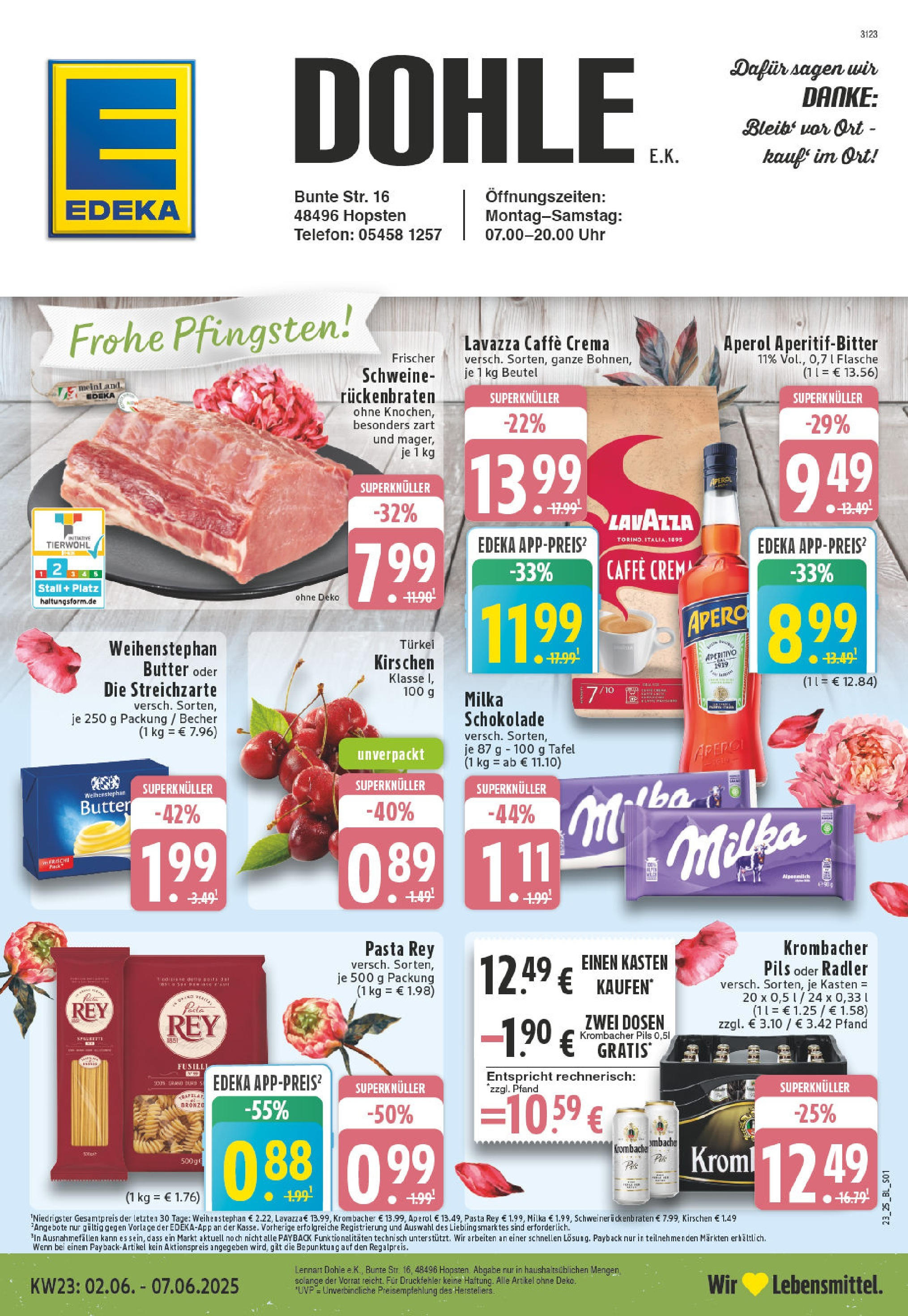 EDEKA Prospekt ab 01.06.2025 - Prospekt Hopsten Online Vorschau von dem Prospekt des Geschäftes Edeka, gültig ab dem 01.06.2025