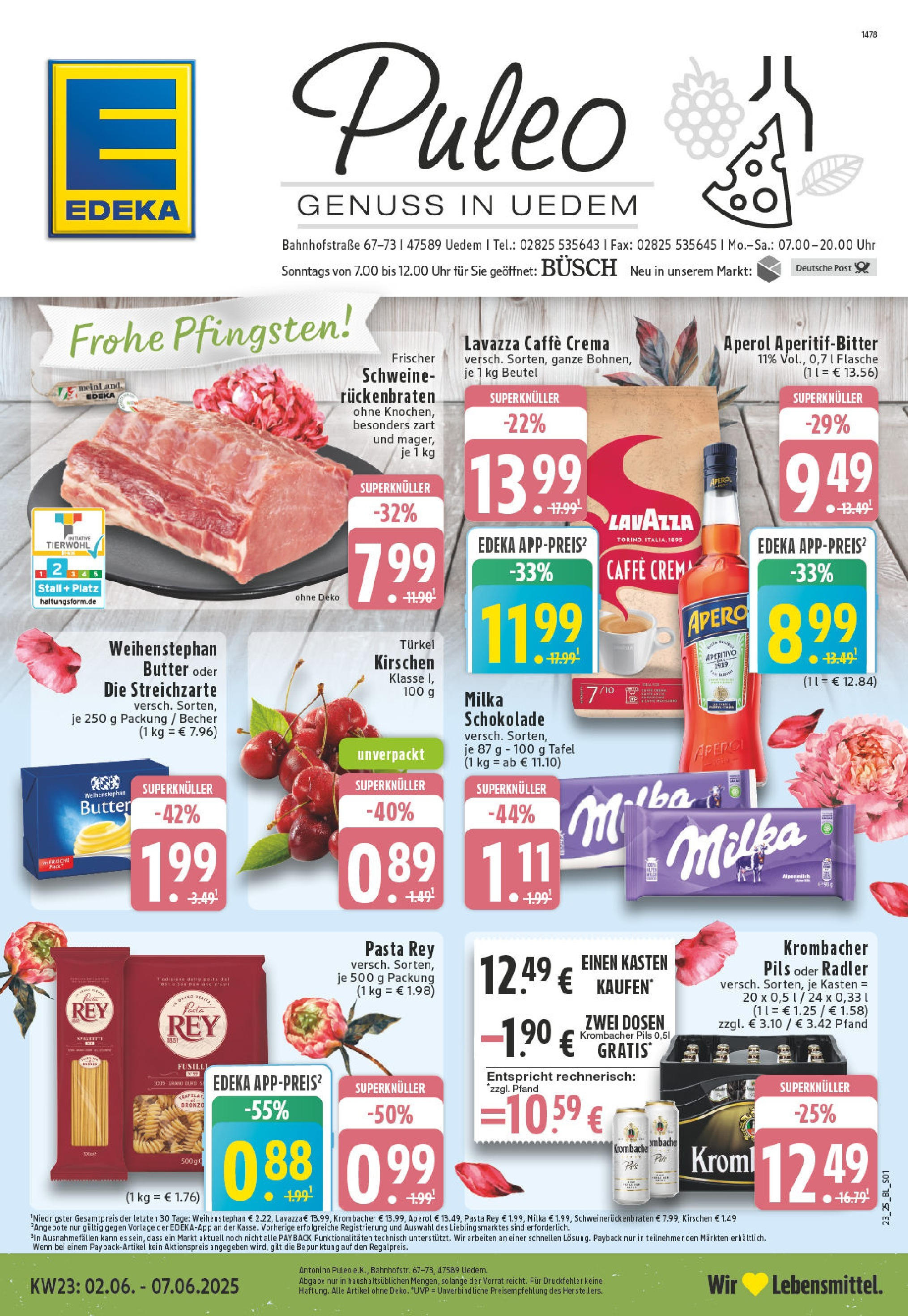 EDEKA Prospekt ab 01.06.2025 - Prospekt Uedem Online Vorschau von dem Prospekt des Geschäftes Edeka, gültig ab dem 01.06.2025