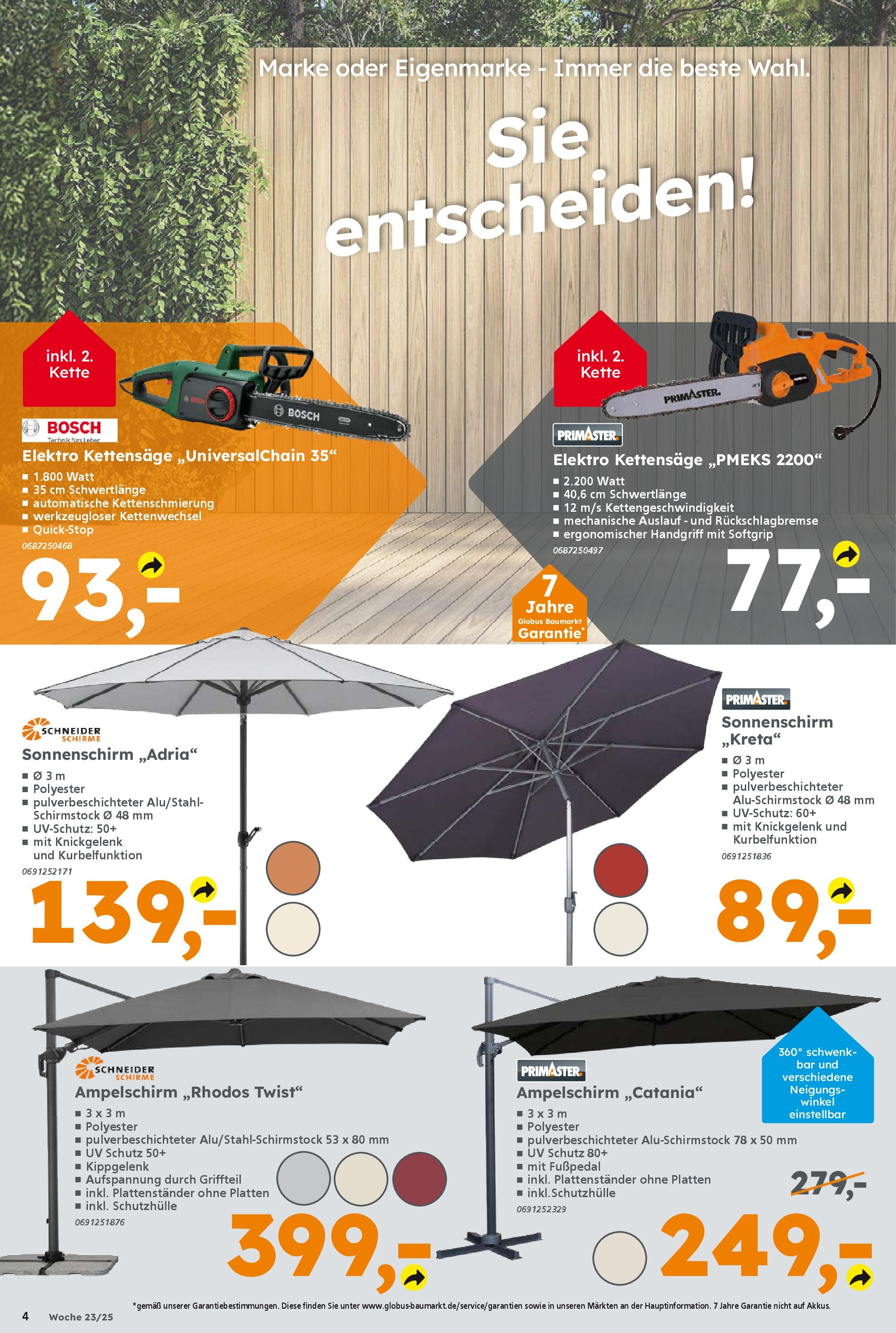 Globus Baumarkt prospekt Forchheim	 (ab 01.06.2025) zum Blättern | Seite: 4 | Produkte: Bosch, Sonnenschirm