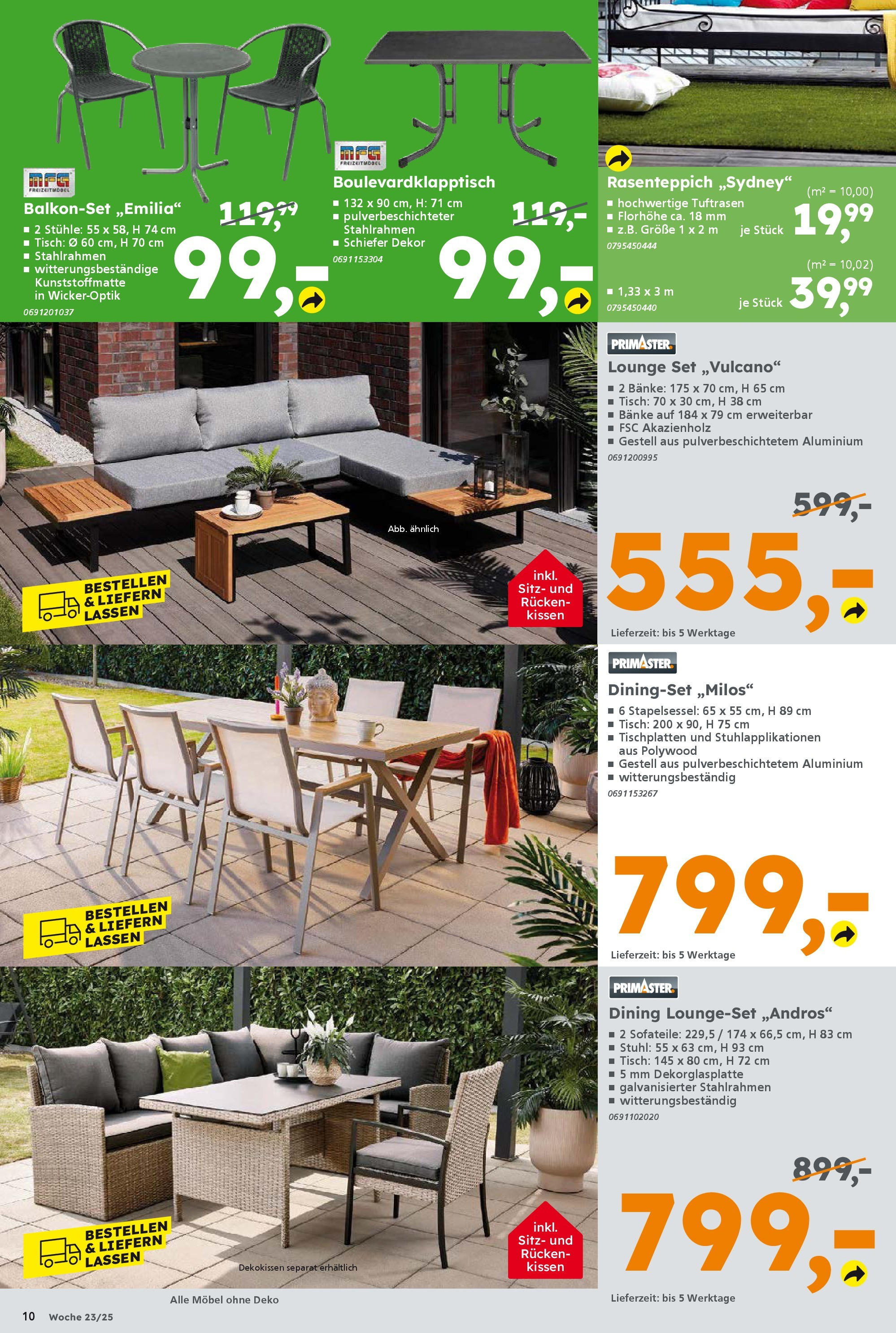 Globus Baumarkt prospekt Forchheim	 (ab 01.06.2025) zum Blättern | Seite: 10 | Produkte: Kissen, Tisch, Stuhl