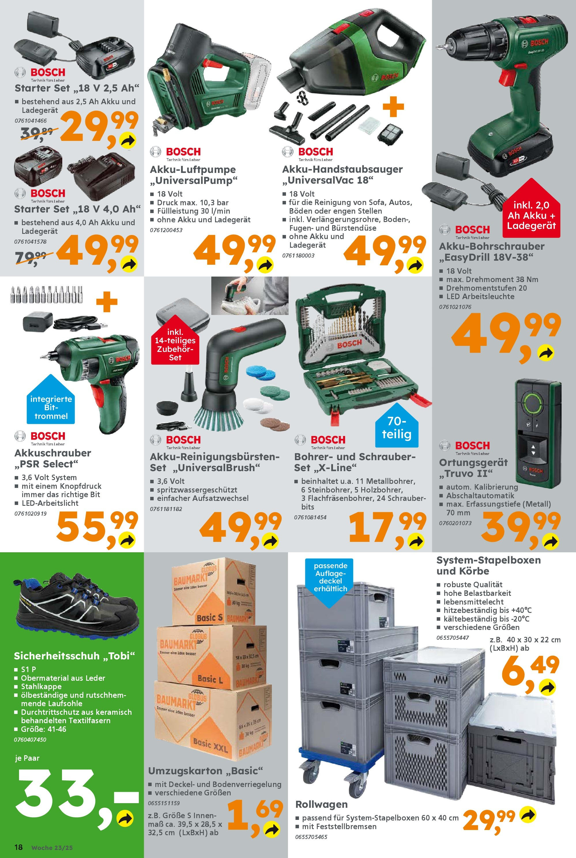 Globus Baumarkt prospekt Forchheim	 (ab 01.06.2025) zum Blättern | Seite: 18 | Produkte: Bosch, Toner, Akkuschrauber, Ladegerät