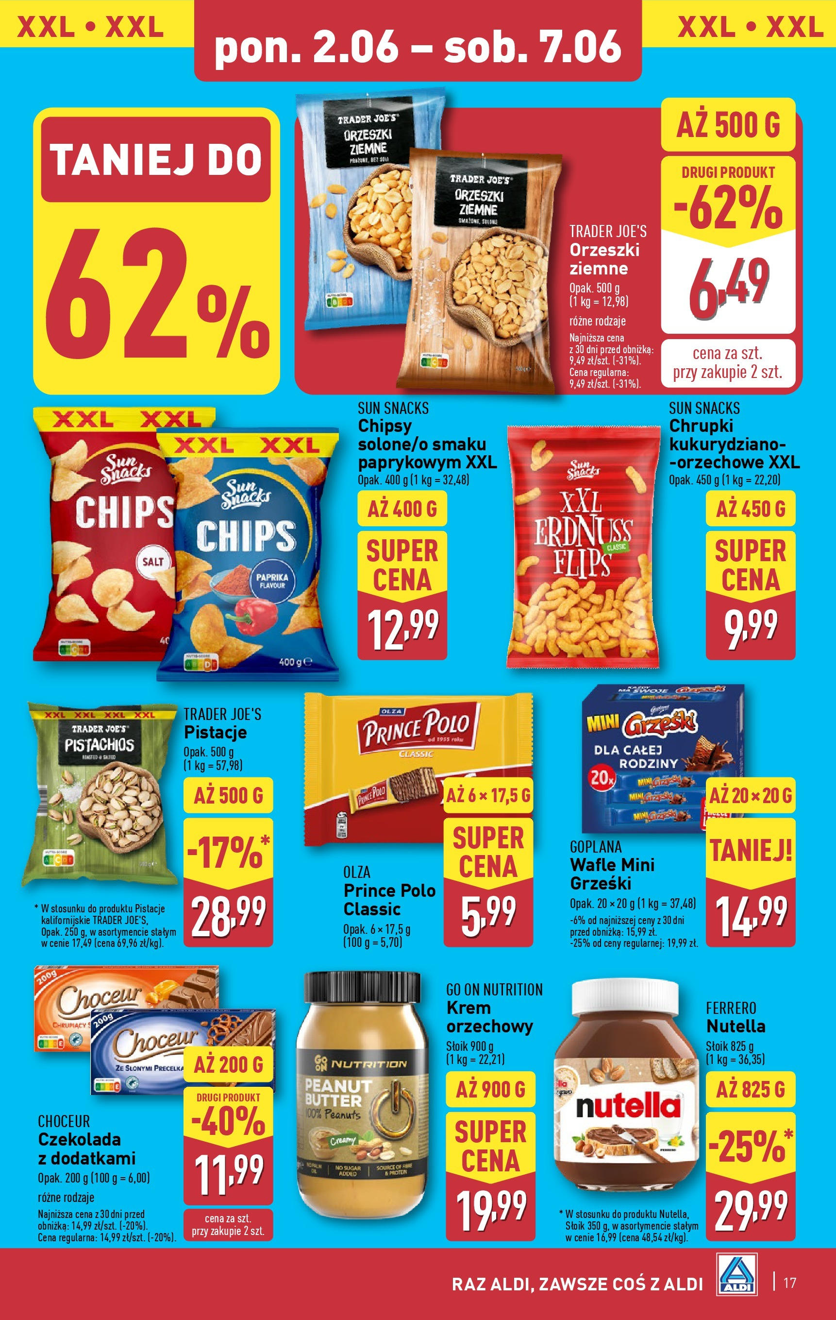 Aldi Gazetka od 02.06.2025 - Ulotka PDF, promocje | Strona: 17 | Produkty: Chipsy, Chrupki, Orzeszki ziemne, Krem