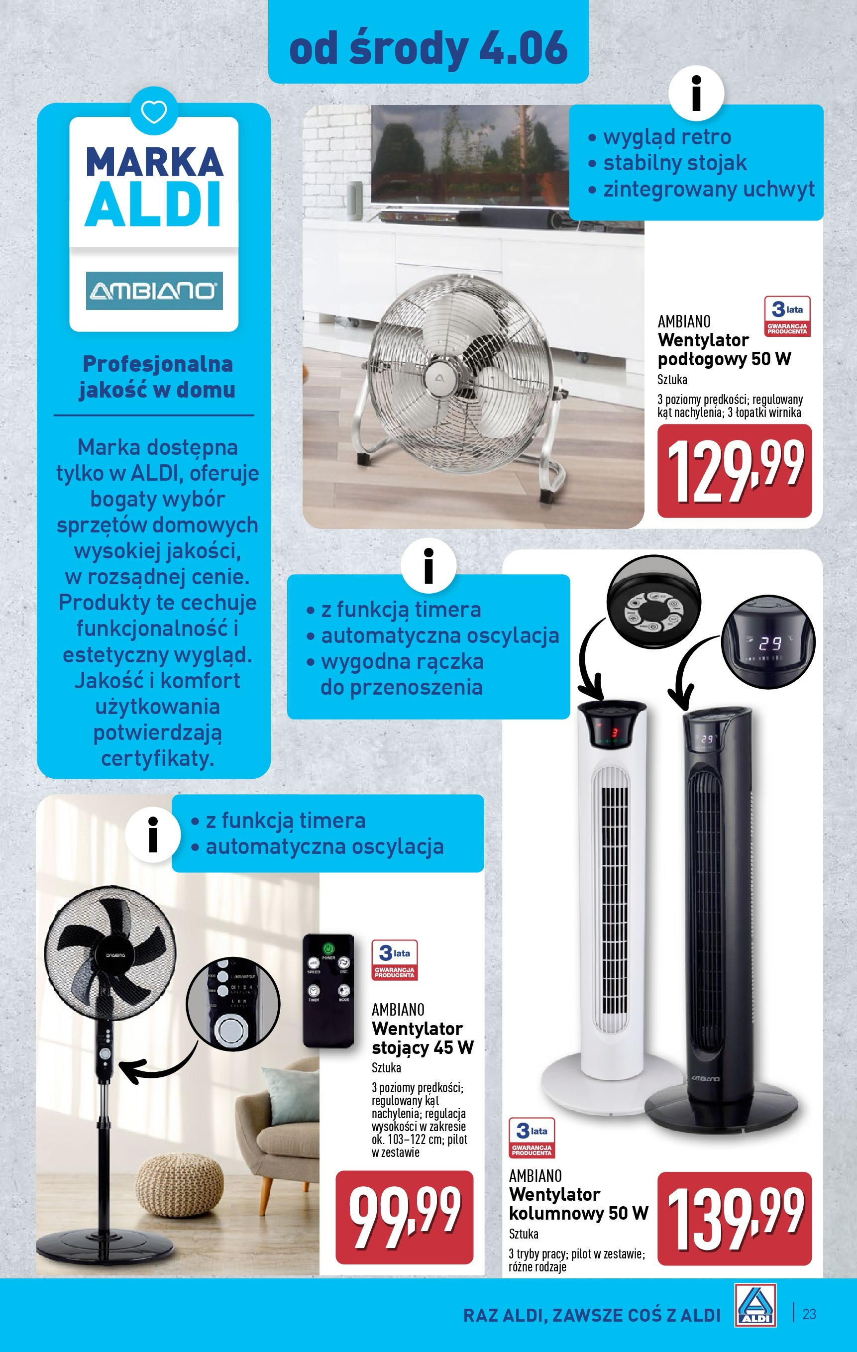 Aldi Gazetka od 02.06.2025 - Ulotka PDF, promocje | Strona: 23 | Produkty: Wentylator