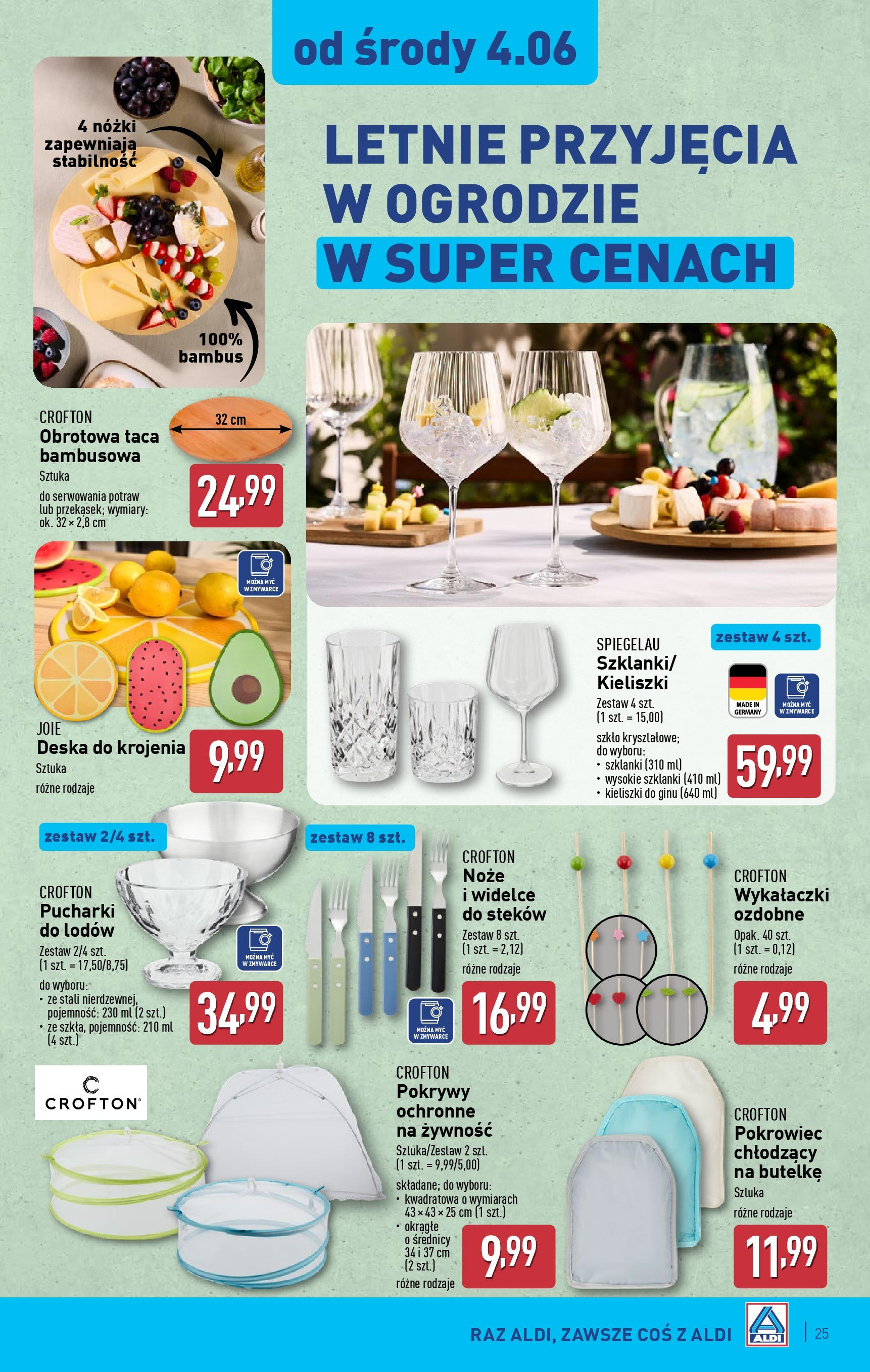 Aldi Gazetka od 02.06.2025 - Ulotka PDF, promocje | Strona: 25 | Produkty: Deska do krojenia, Szklanki