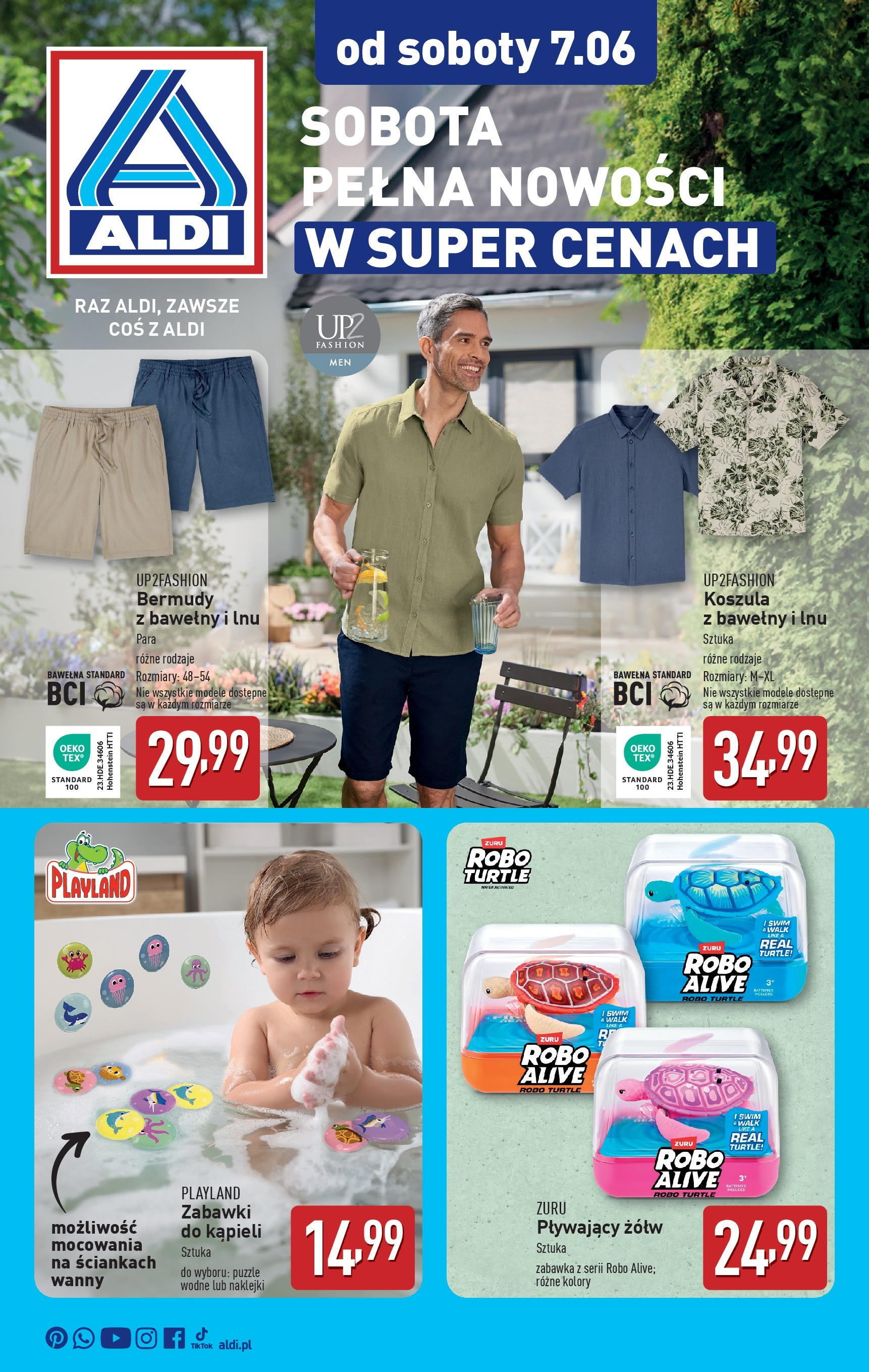 Aldi Gazetka - Non food od Soboty od 07.06.2025 - Ulotka PDF, promocje | Strona: 1 | Produkty: Koszula, Naklejki