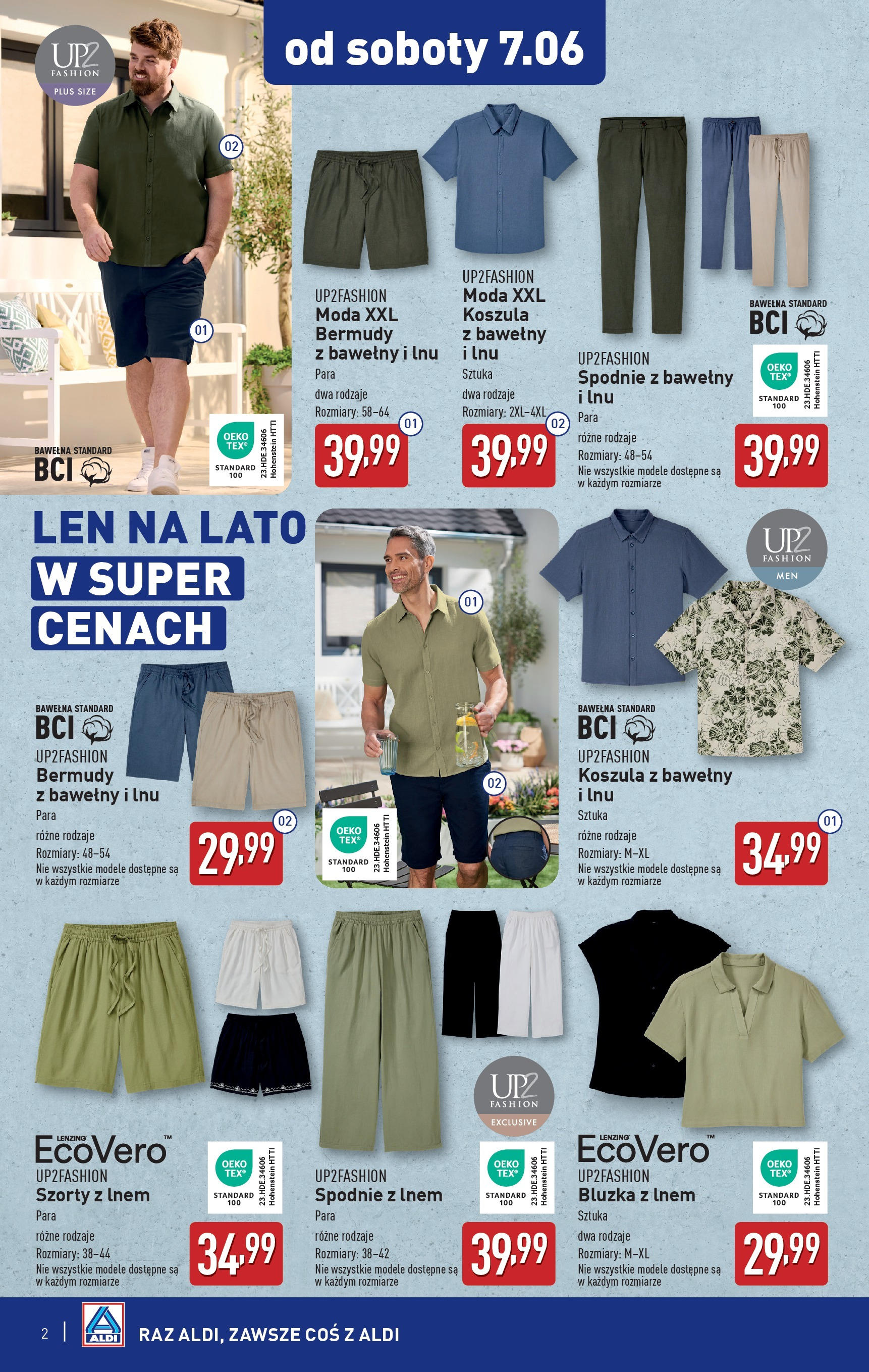 Aldi Gazetka - Non food od Soboty od 07.06.2025 - Ulotka PDF, promocje | Strona: 2 | Produkty: Szorty, Koszula, Bluzka, Spodnie