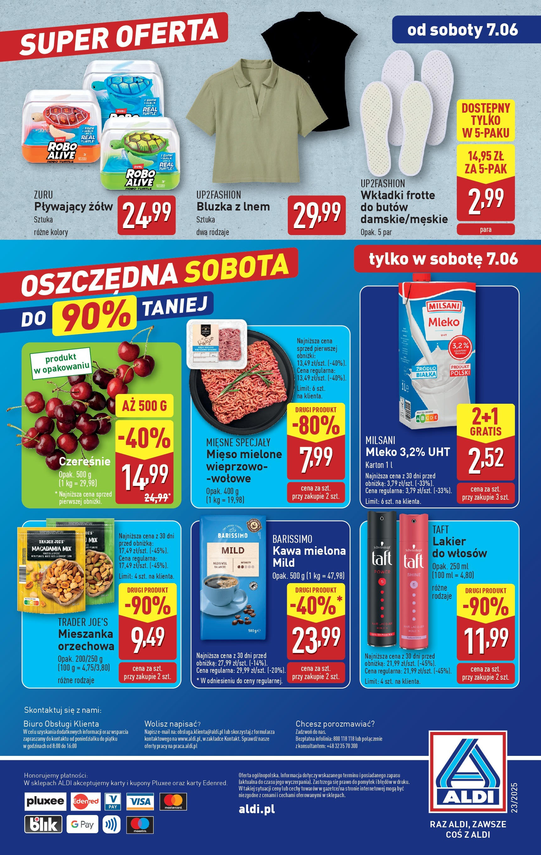 Aldi Gazetka - Non food od Soboty od 07.06.2025 - Ulotka PDF, promocje | Strona: 6 | Produkty: Czereśnie, Mleko, Kawa, Lakier do włosów