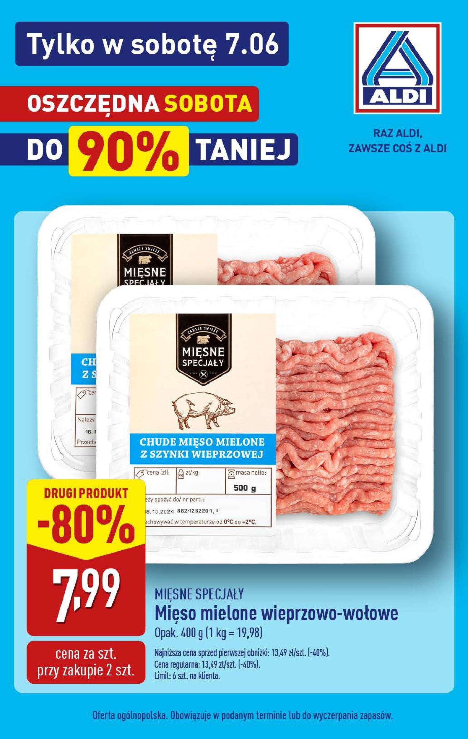 Aldi Gazetka - Promocja tylko w sobotę od 07.06.2025 - Ulotka PDF, promocje | Strona: 2 | Produkty: Mięso mielone z szynki, Mięso, Mięso mielone