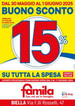 Famila BUONO SCONTO 15%SU TUTTA LA SPESAOFFERTE INCLUSE - al 01.06.2025
