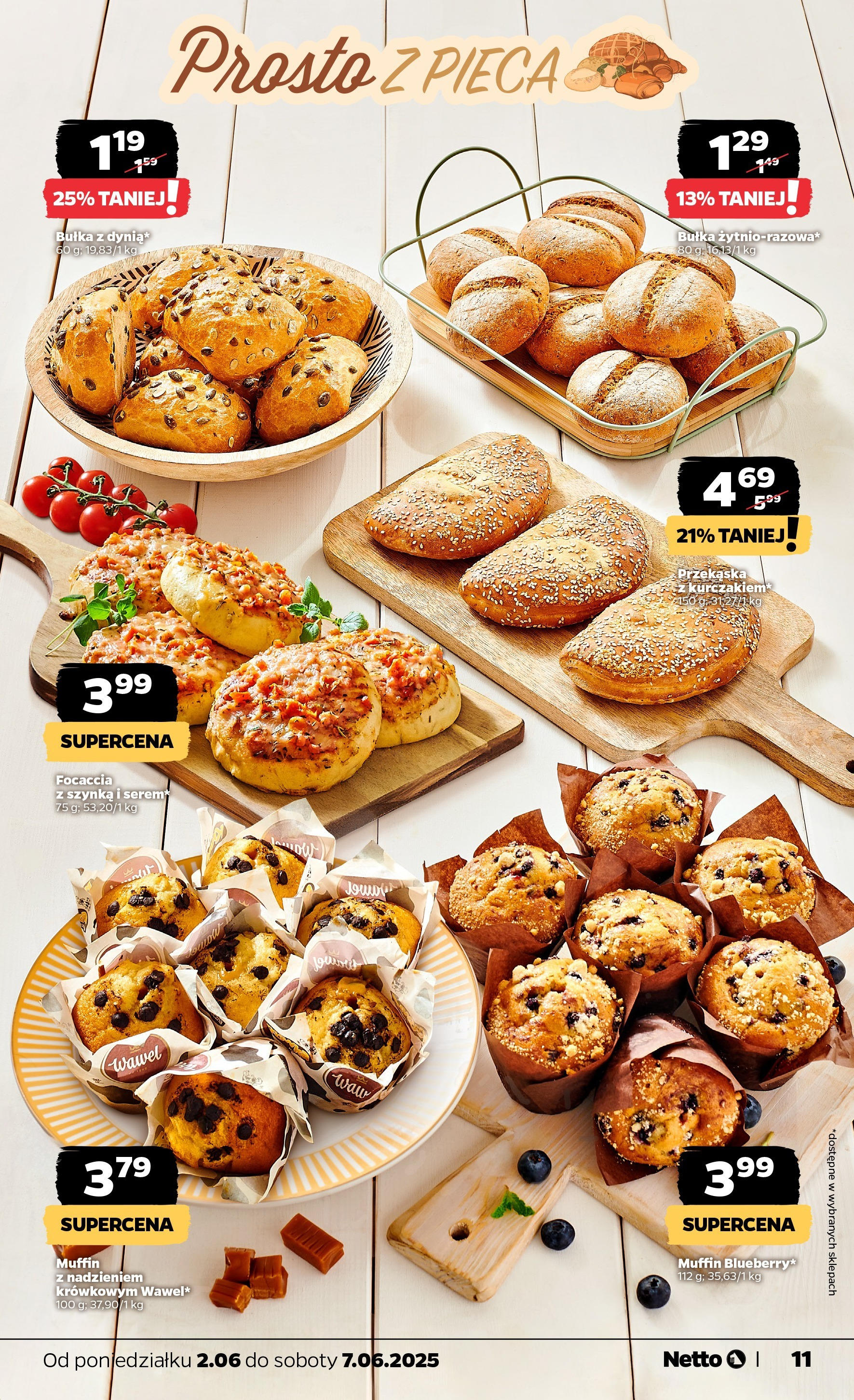 Netto gazetka - Spożywcza od 02.06.2025 - Aktualne promocje | Strona: 11 | Produkty: Dynia, Szynka, Bułka