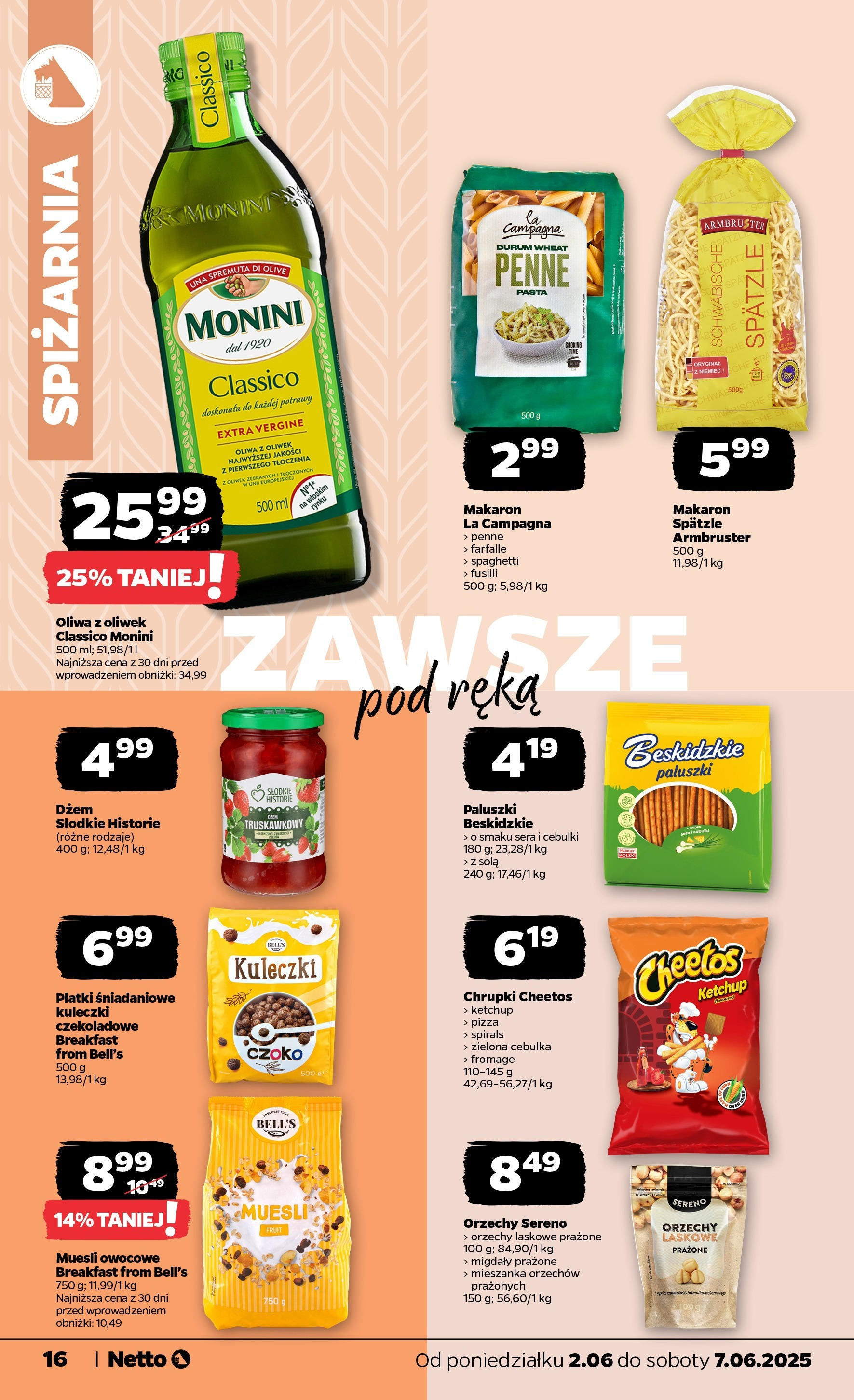Netto gazetka - Spożywcza od 02.06.2025 - Aktualne promocje | Strona: 16 | Produkty: Ketchup, Chrupki, Penne, Pizza