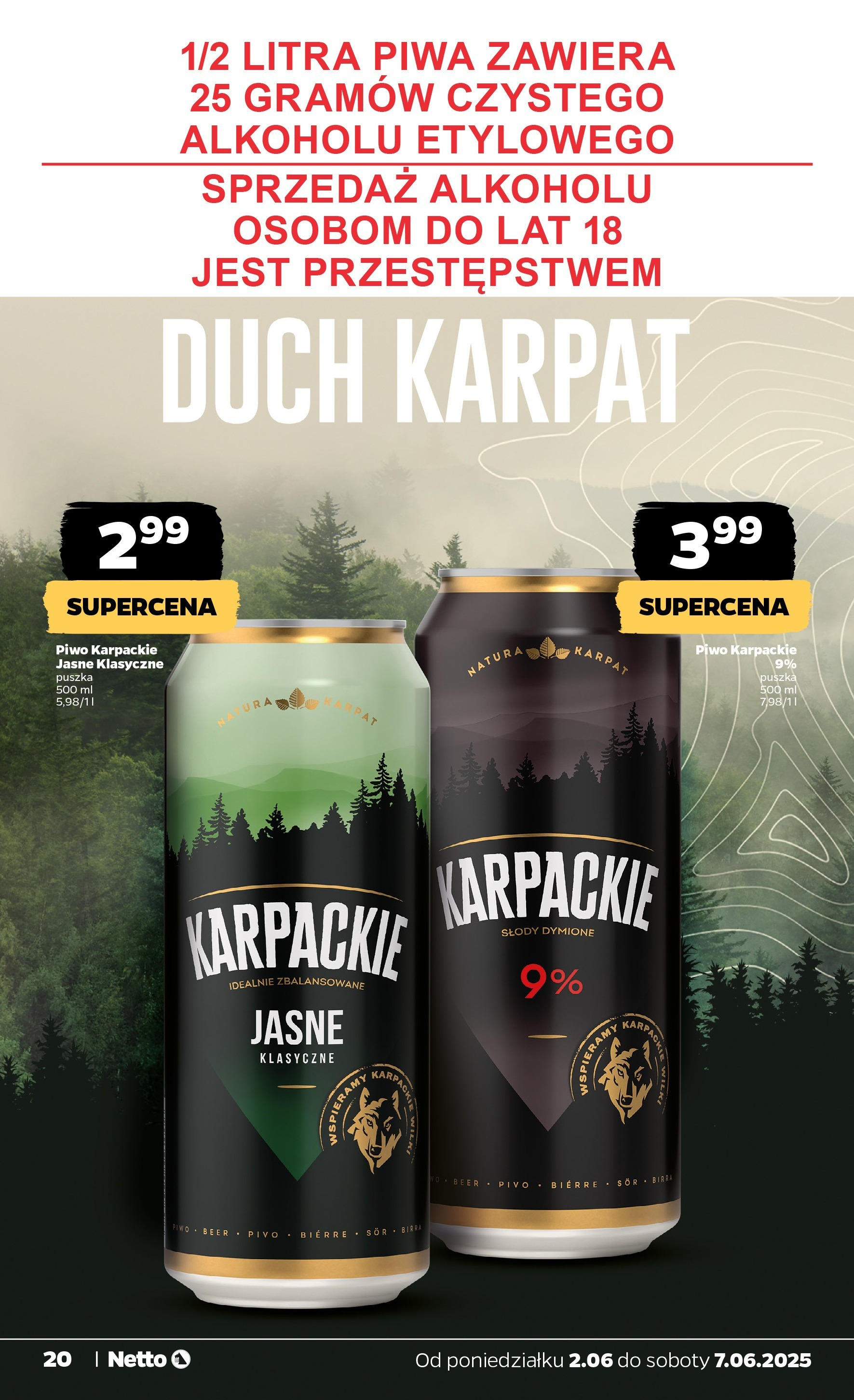 Netto gazetka - Spożywcza od 02.06.2025 - Aktualne promocje | Strona: 20 | Produkty: Piwo