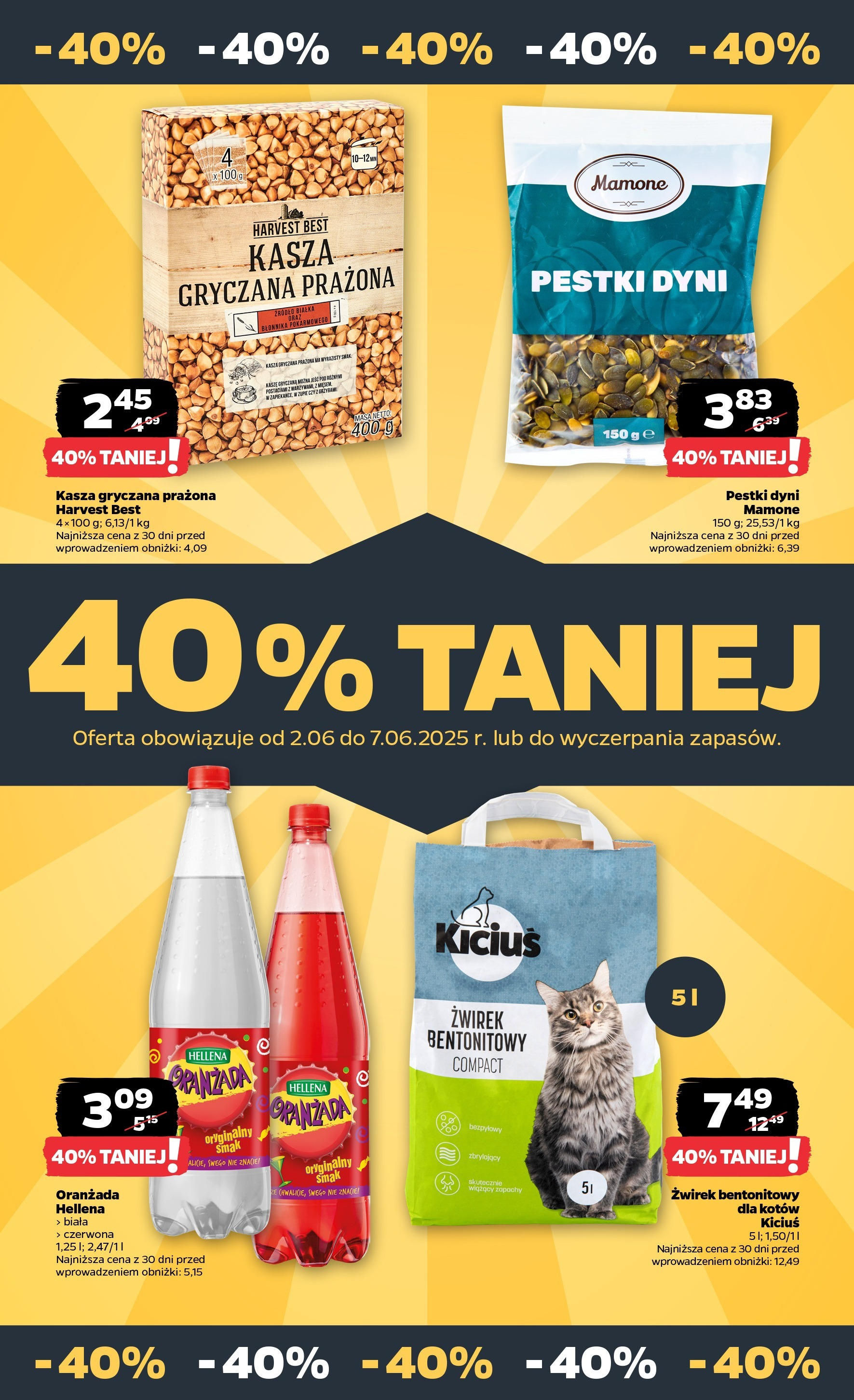 Netto gazetka - Spożywcza od 02.06.2025 - Aktualne promocje | Strona: 27 | Produkty: Kasza, Kasza gryczana, Oranżada hellena, Żwirek bentonitowy
