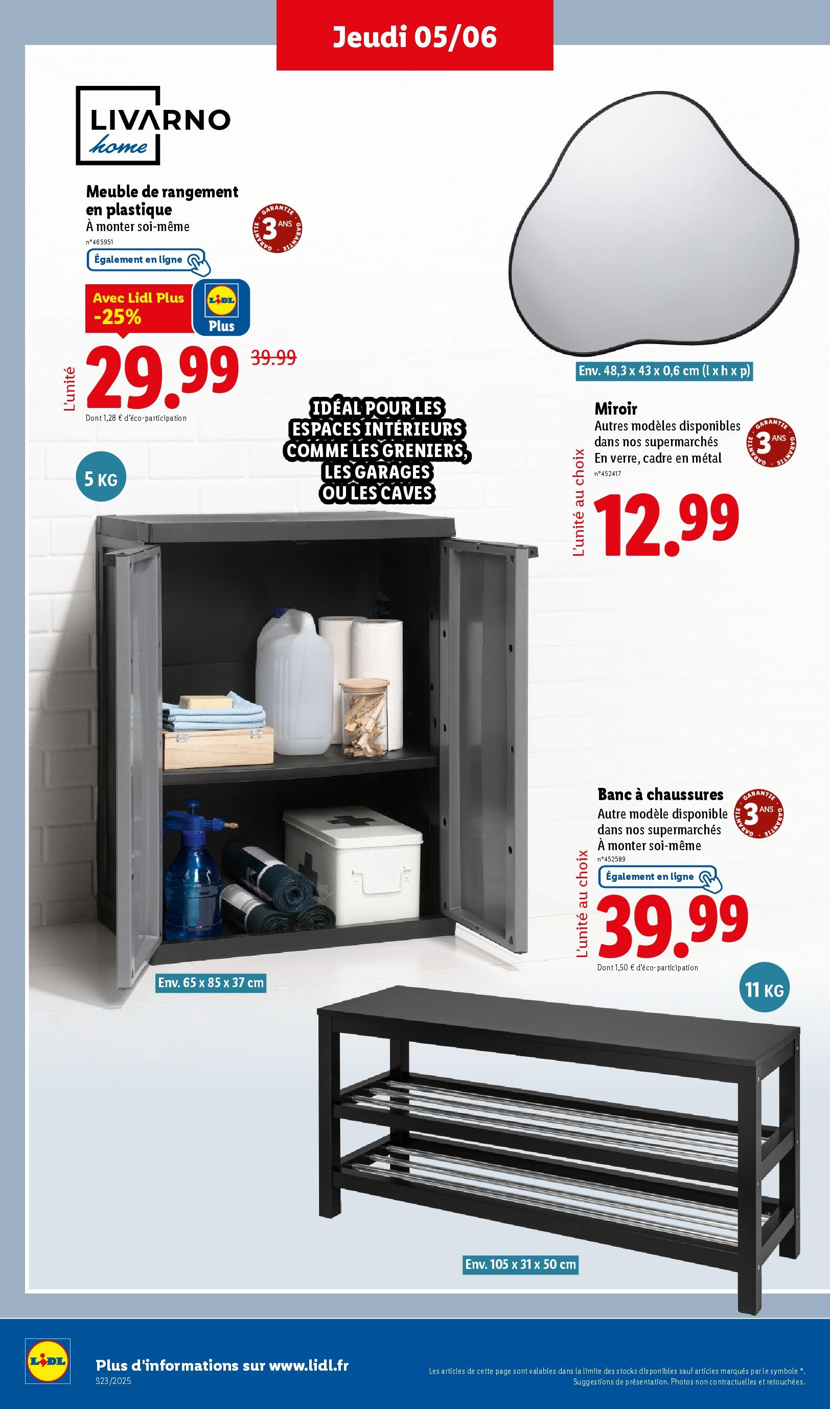 Catalogue LIDL du 04/06/2025 | Promo prospectus en ligne | Page: 34 | Produits: Meuble, Miroir, Cadre
