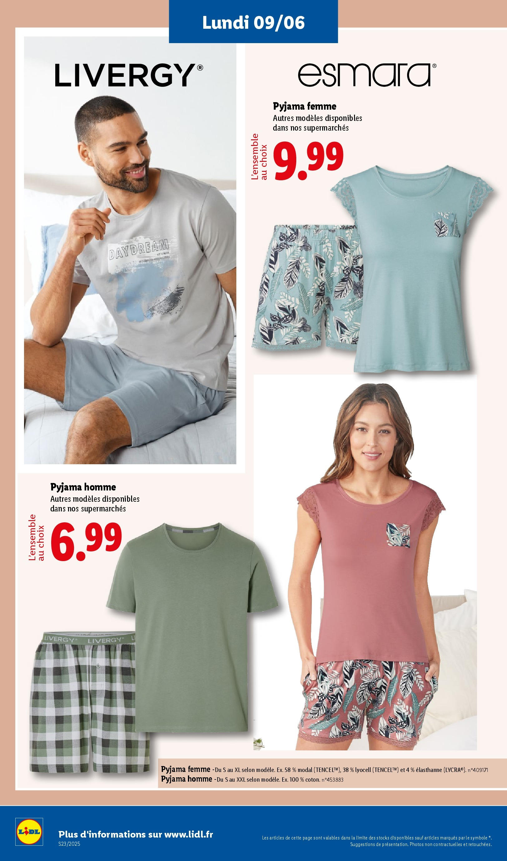 Catalogue LIDL du 04/06/2025 | Promo prospectus en ligne | Page: 52 | Produits: Pyjama femme, Pyjama