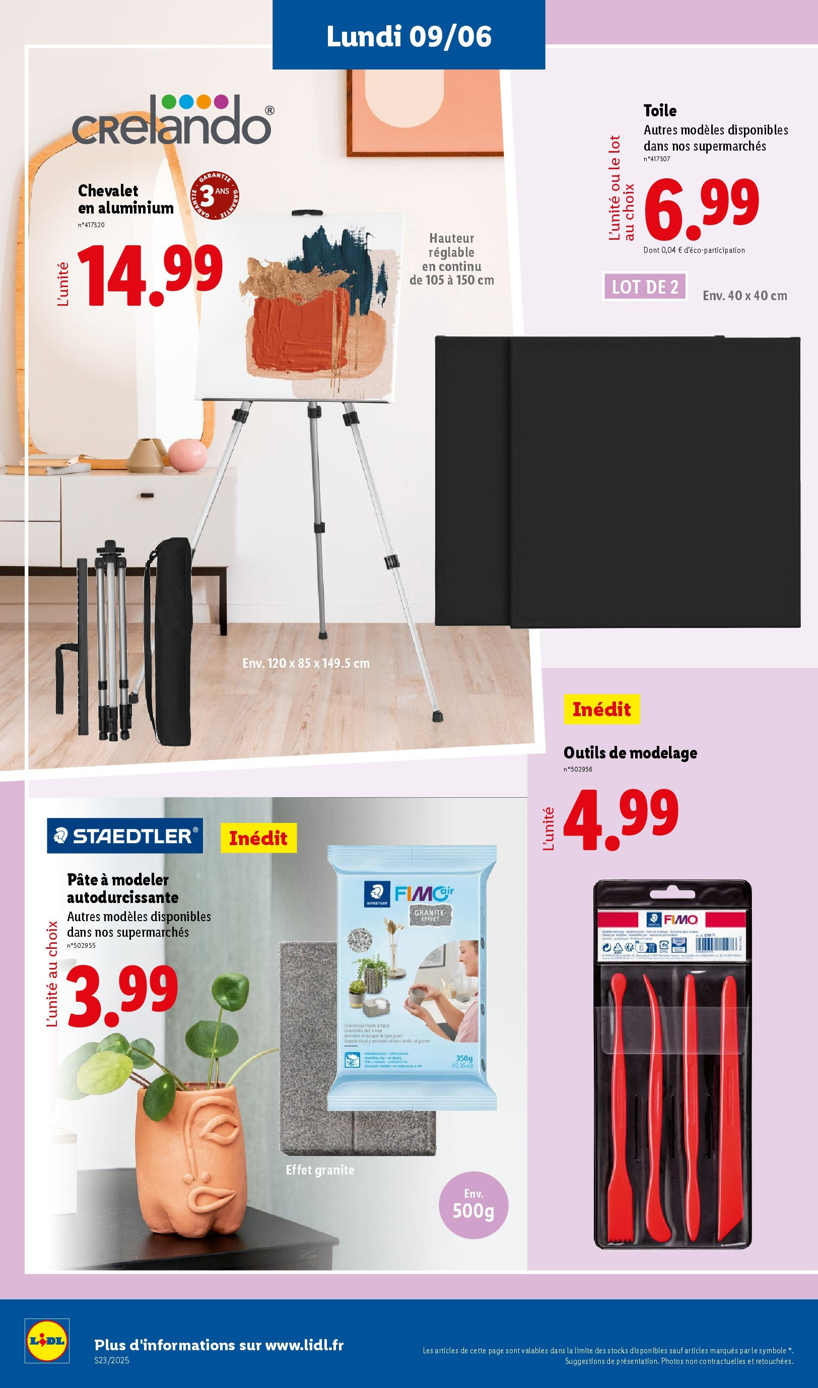 Catalogue LIDL du 04/06/2025 | Promo prospectus en ligne | Page: 66 | Produits: Chevalet, Pâte à modeler