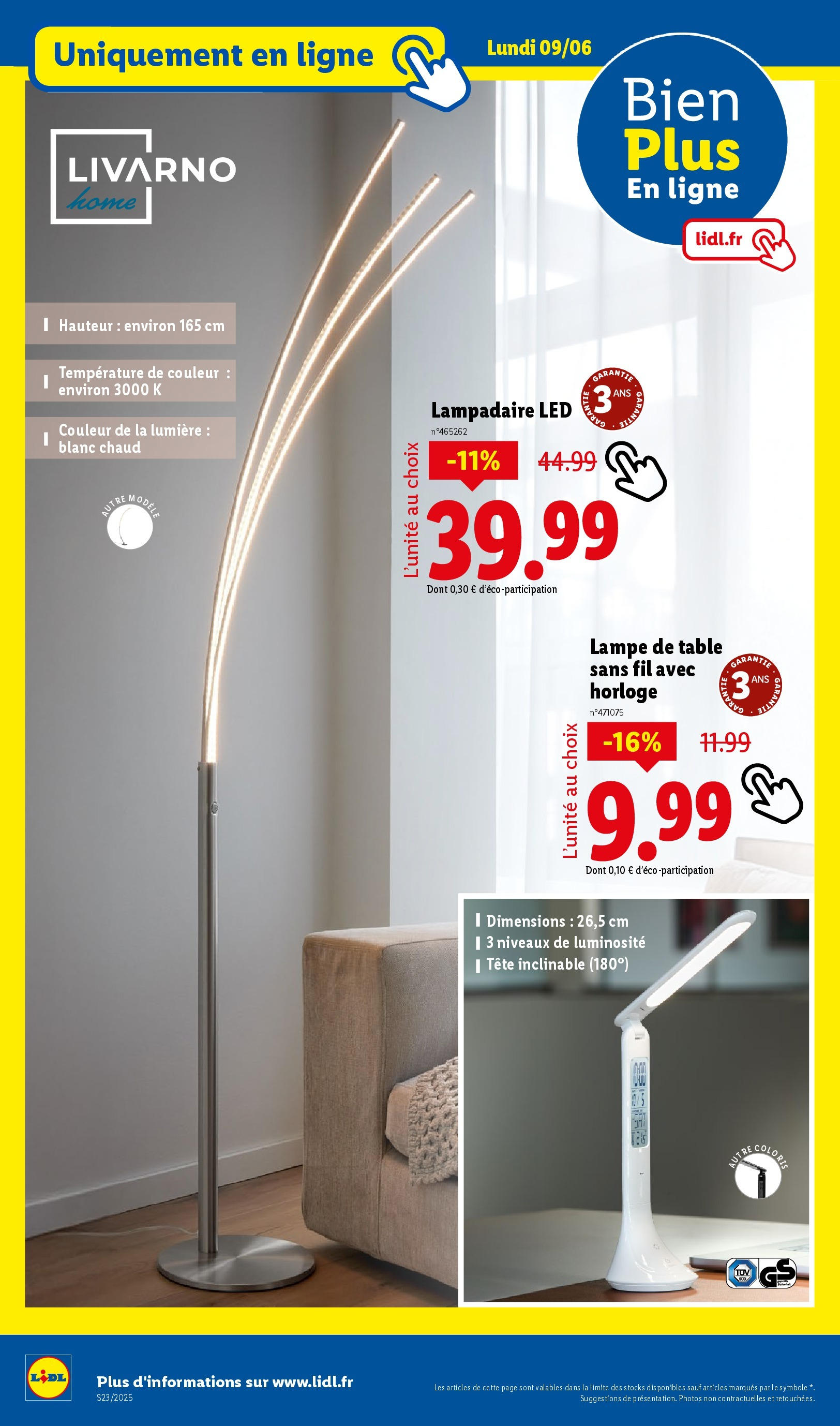 Catalogue LIDL du 04/06/2025 | Promo prospectus en ligne | Page: 70 | Produits: Lampadaire, Table, Lampe
