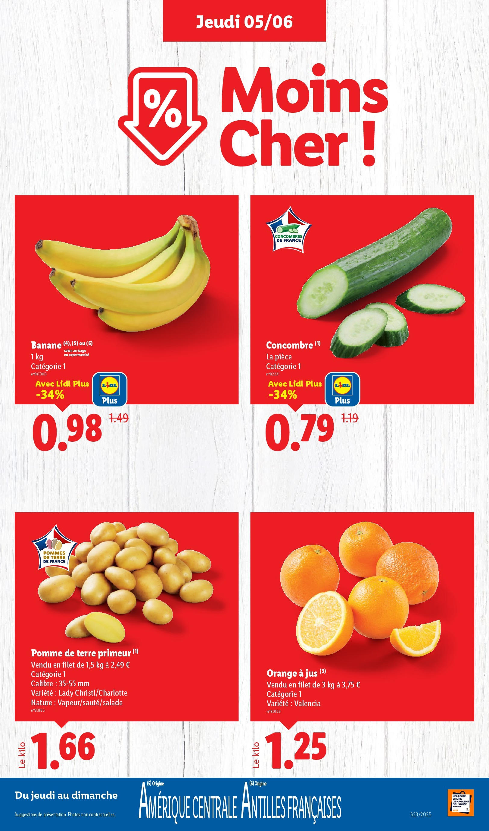 Catalogue LIDL du 04/06/2025 | Promo prospectus en ligne | Page: 5 | Produits: Orange a Jus, Pomme de terre, Banane, Pommes de terre