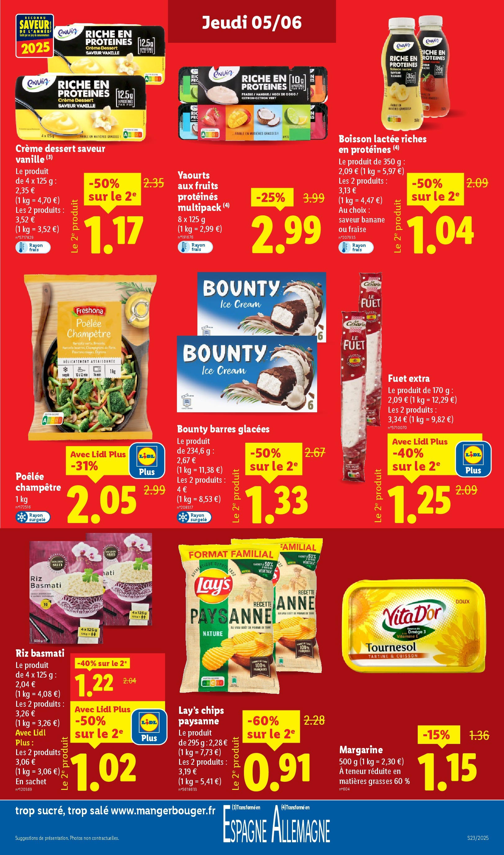 Catalogue LIDL du 04/06/2025 | Promo prospectus en ligne | Page: 13 | Produits: Yaourts, Fraise, Banane, Crème