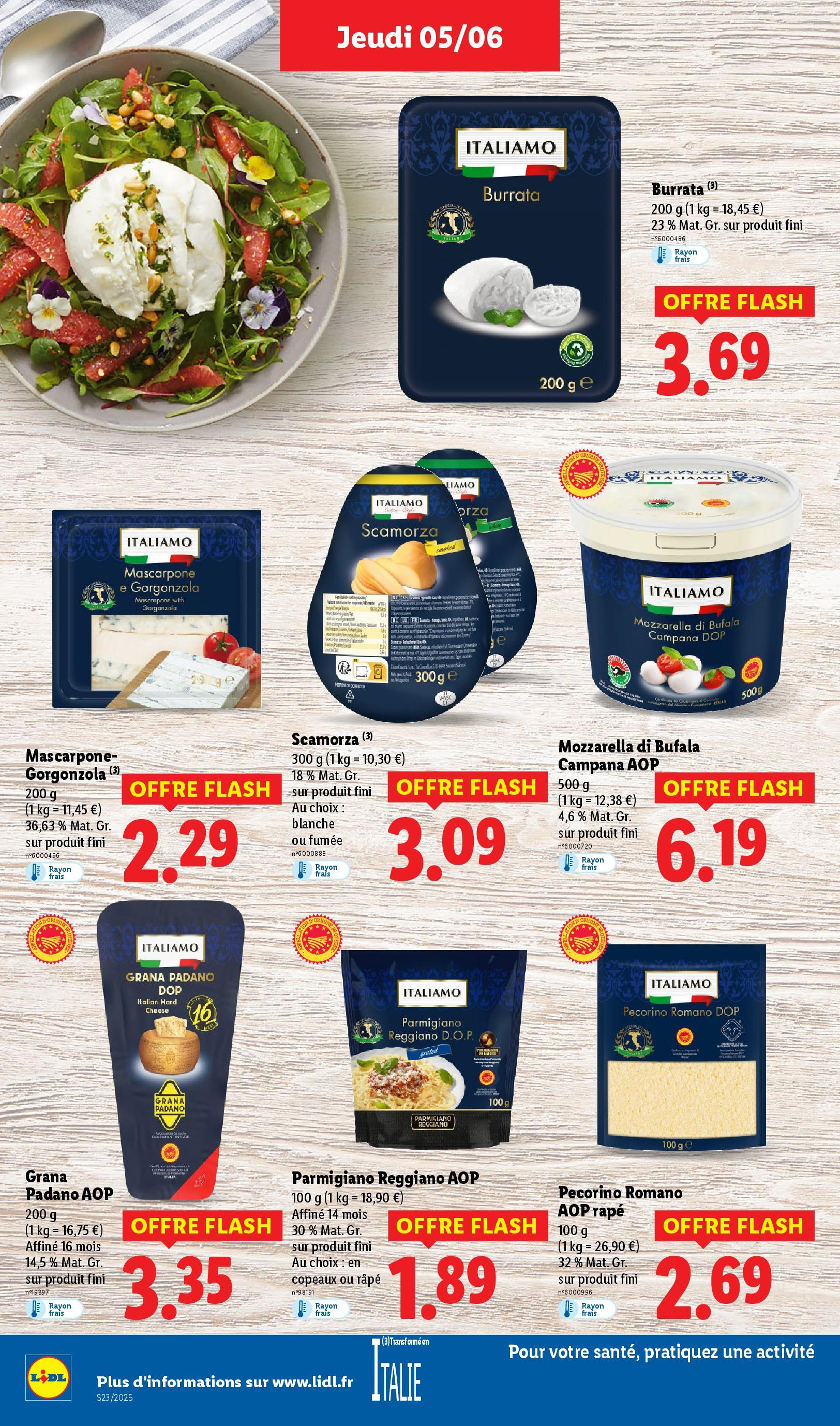 Catalogue LIDL du 04/06/2025 | Promo prospectus en ligne | Page: 22 | Produits: Mozzarella, Burrata, Mascarpone