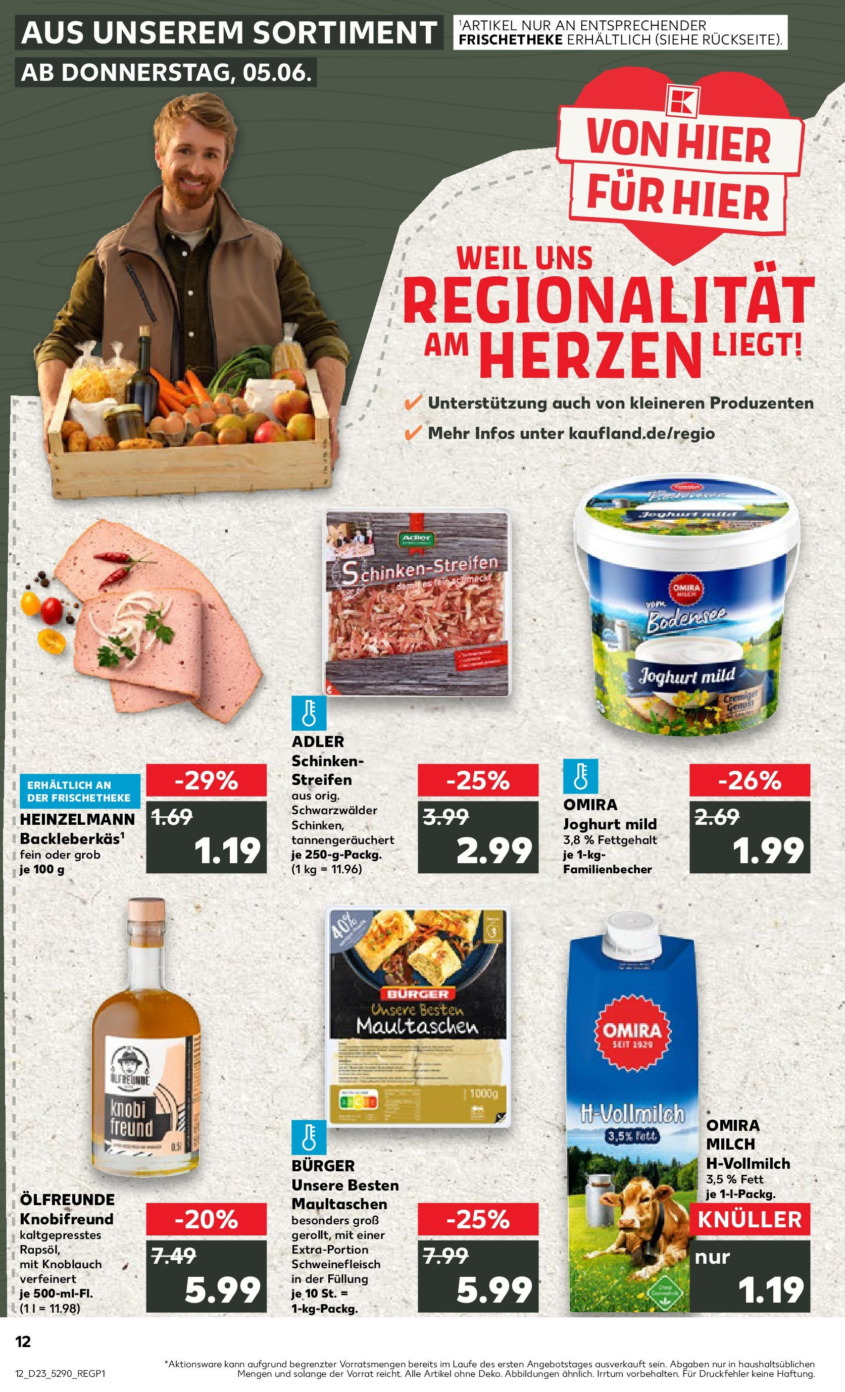 Prospekt Kaufland ab 05.06.2025 » Angebote und Werbung Online | Seite: 12 | Produkte: Milch, Knoblauch, Schinken, Maultaschen Prospekt Kaufland ab 05.06.2025 » Angebote Online zum Blättern | Seite: 12 | Produkte: Milch, Knoblauch, Schinken, Maultaschen